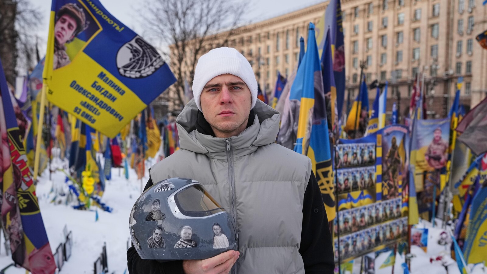 Image for article Ukrainian skeleton racer Vladyslav Heraskevych, banned from Olympics, speaks at United Nations