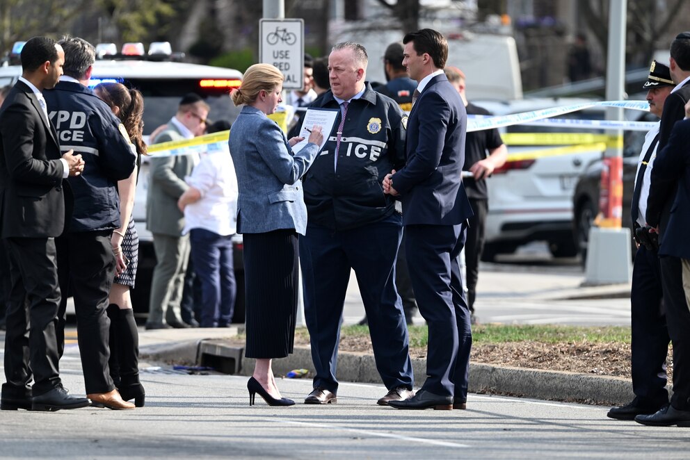 PHOTO: In this March 29, 2025, file photo, Police Commissioner Jessica Tisch visits the scene of a crime in Gravesend, Brooklyn.