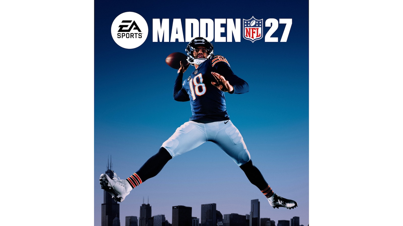 Caleb Williams strikes jump-throw pose for Madden NFL 27 cover