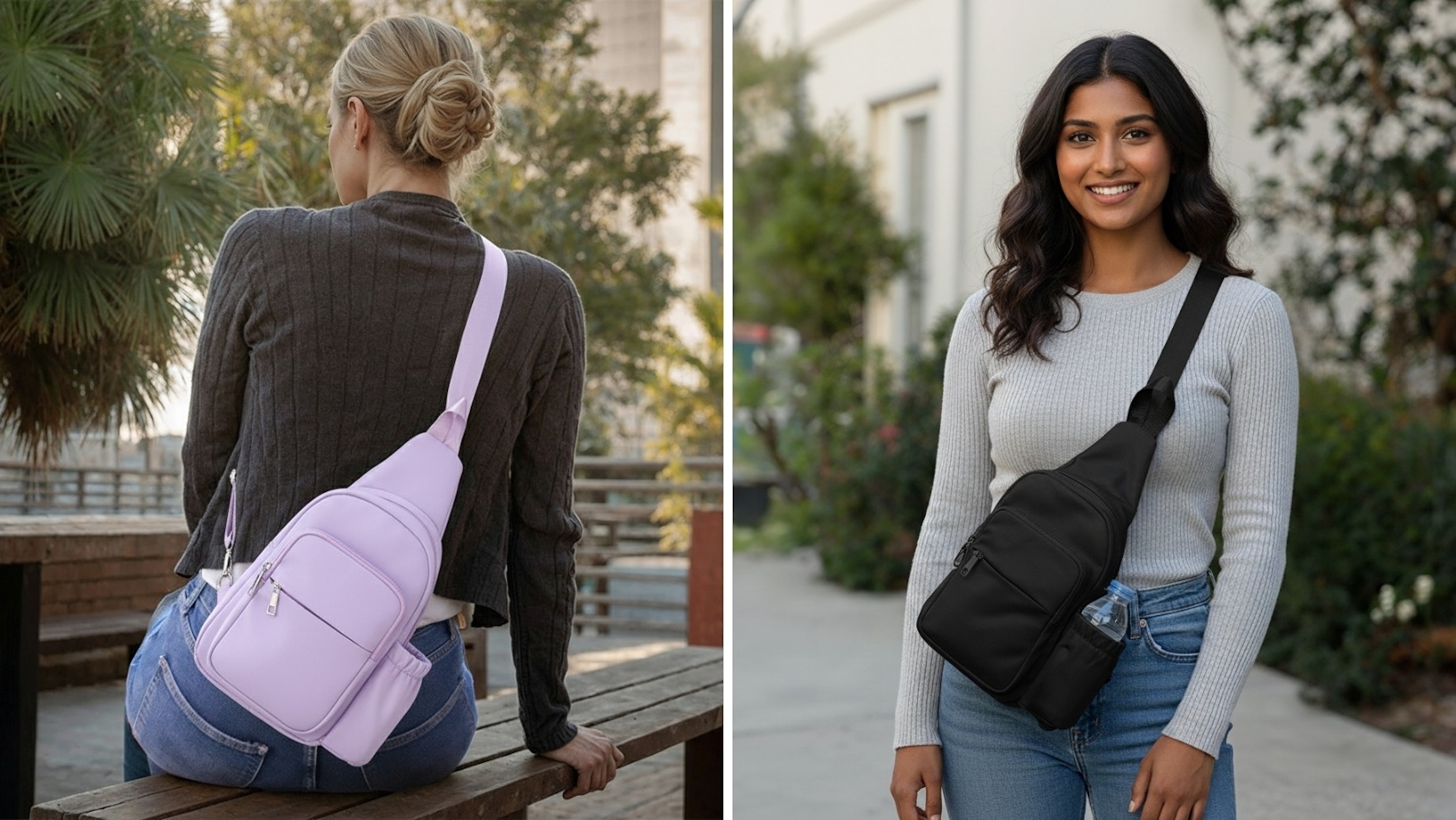 MALIBU SKYE: Nylon Sling Bag