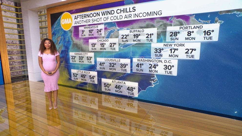 Frigid temperatures in the Midwest, Northeast