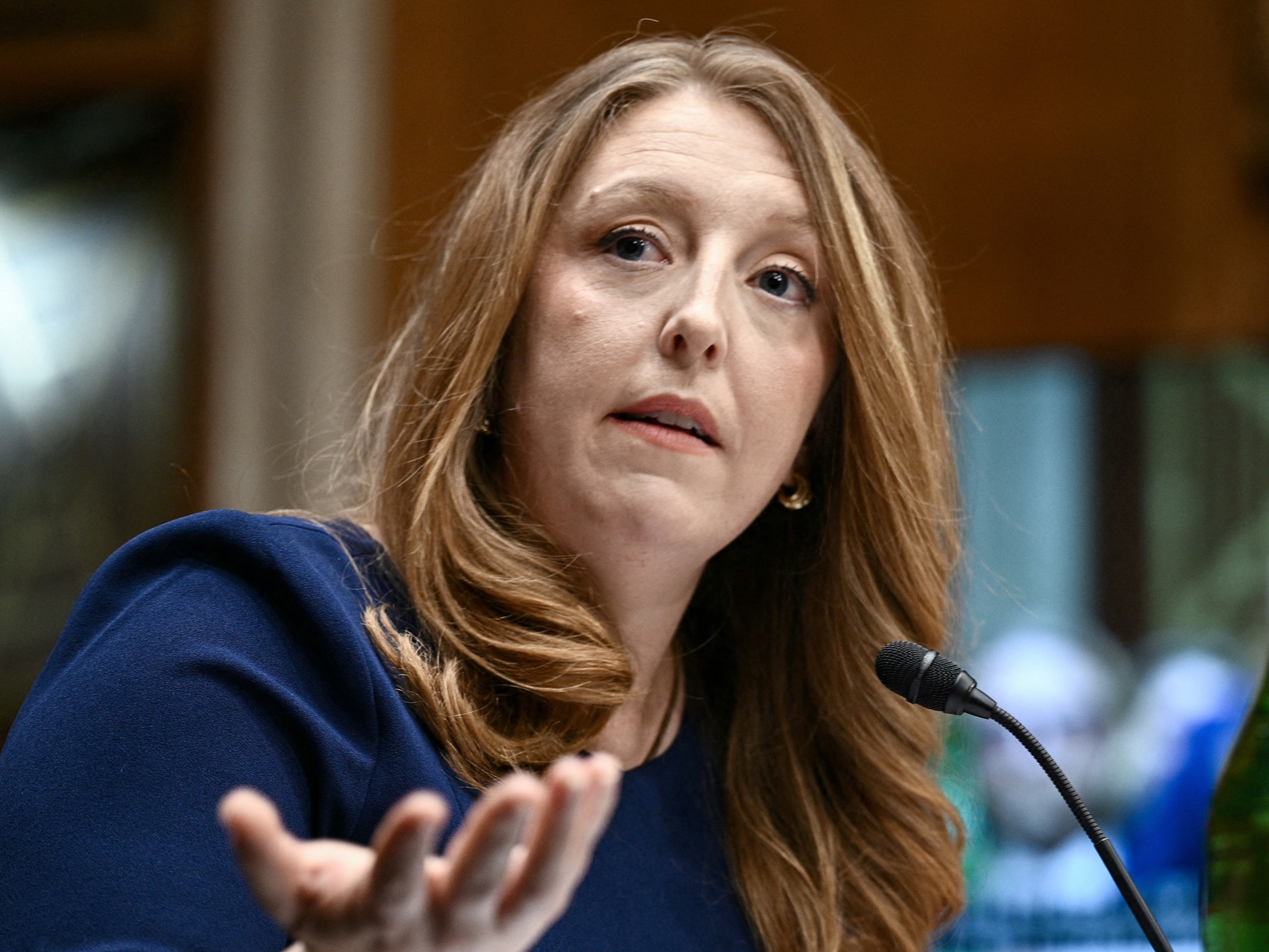 PHOTO: Dr. Casey Means, nominee for the medical director in the Regular Corps of the Public Health Service and U.S. surgeon general, testifies at a Senate Health, Education, Labor and Pensions Committee hearing, February 25, 2026 in Washington.