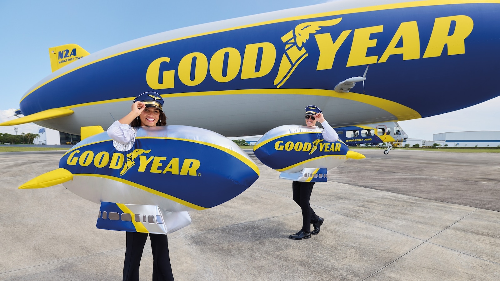 Spirit Halloween launched an inflatable Goodyear Blimp costume for 2026.