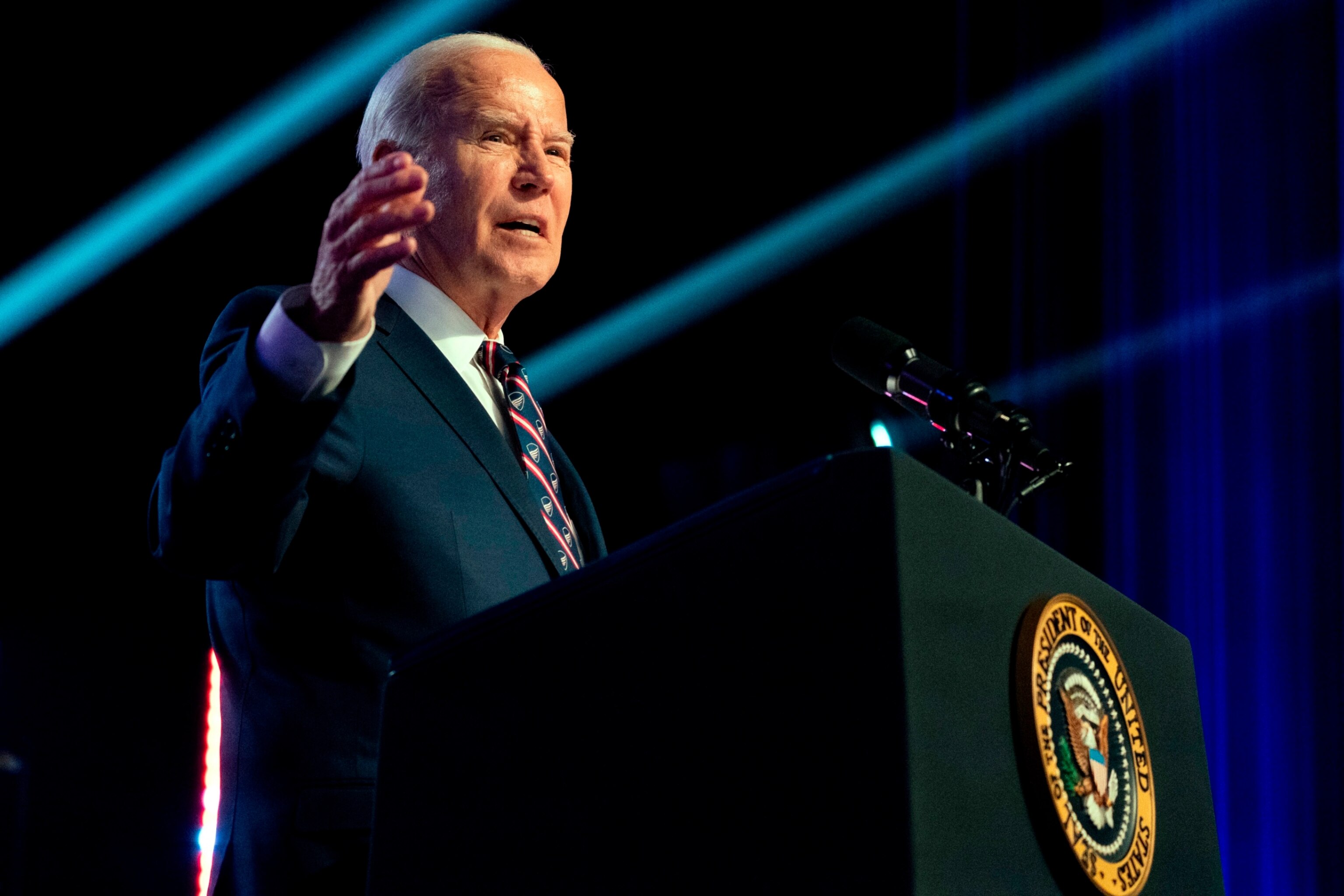 PHOTO: President Joe Biden speaks at a campaign event at Montgomery County Community College in Blue Bell, Pa., Jan. 5, 2024.