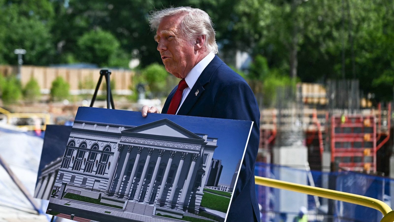 Trump says White House ballroom will be a 'shield' as he shows off construction site