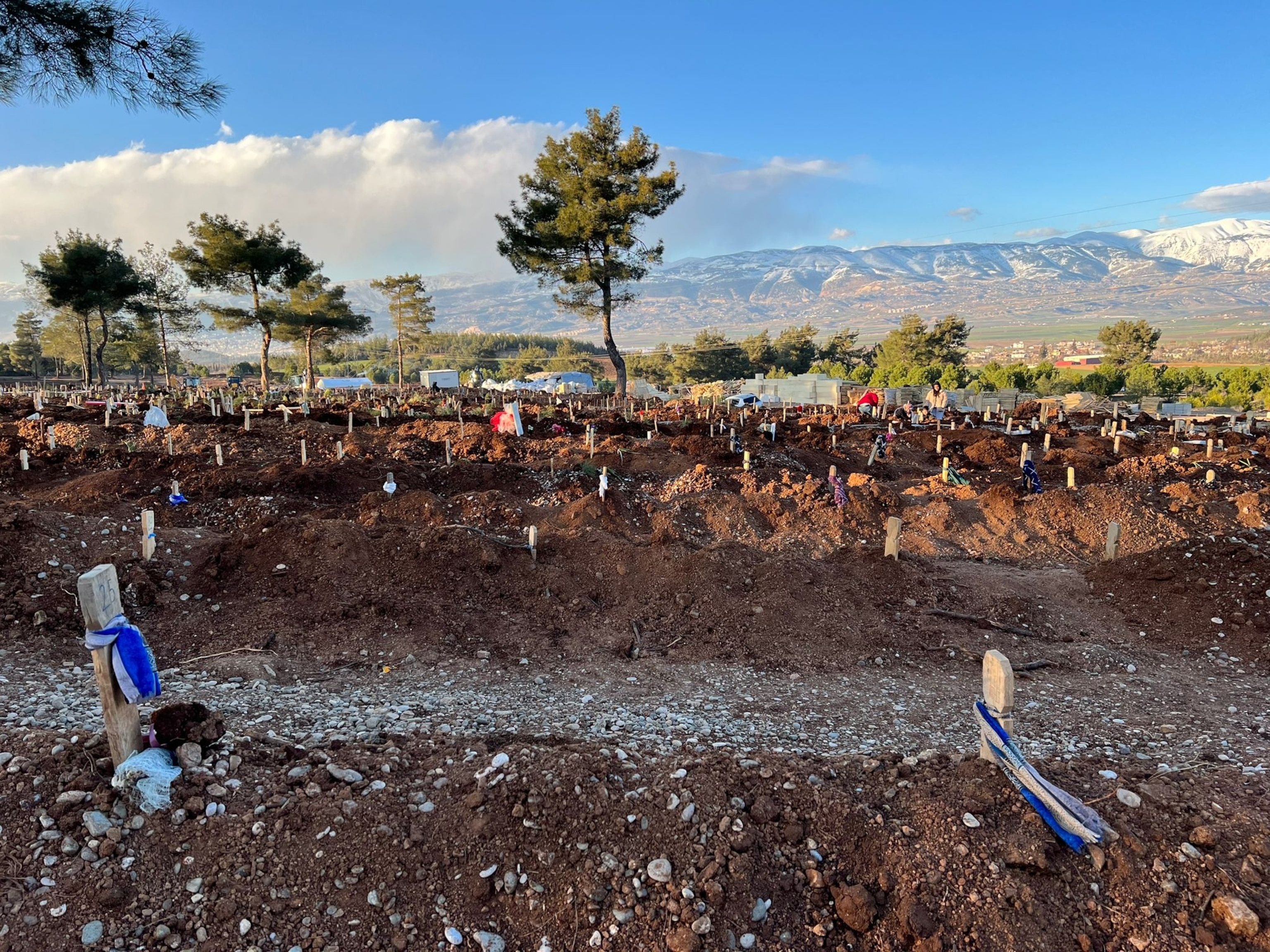 PHOTO: A view of a cemetery in Kahramanmaras, Turkey, with new graves after a 7.8 magnitude quake in February 2023.