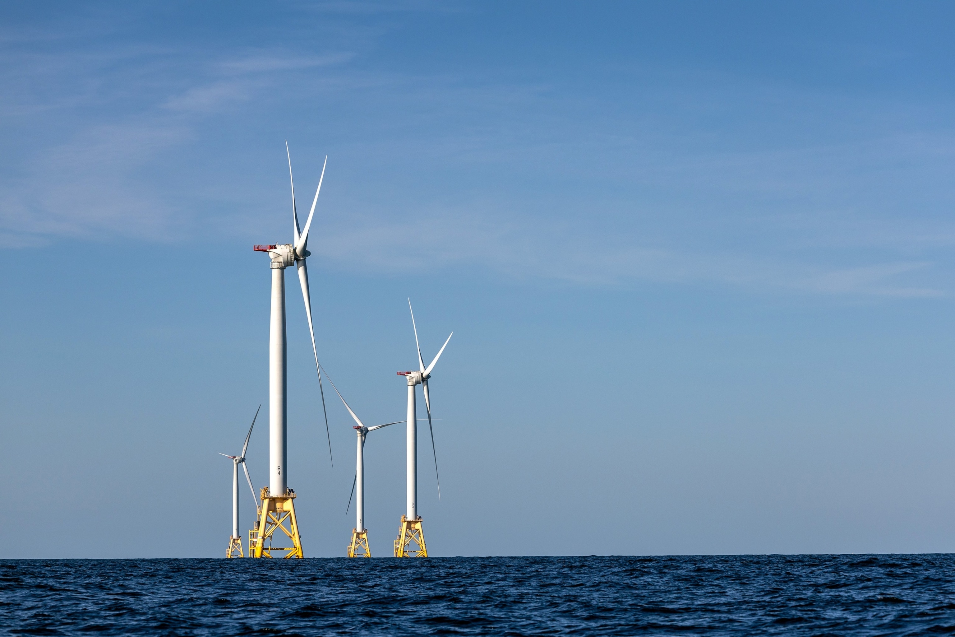 PHOTO: Wind turbines generate electricity at the Block Island Wind Farm, July 7, 2022, near Block Island, Rhode Island.