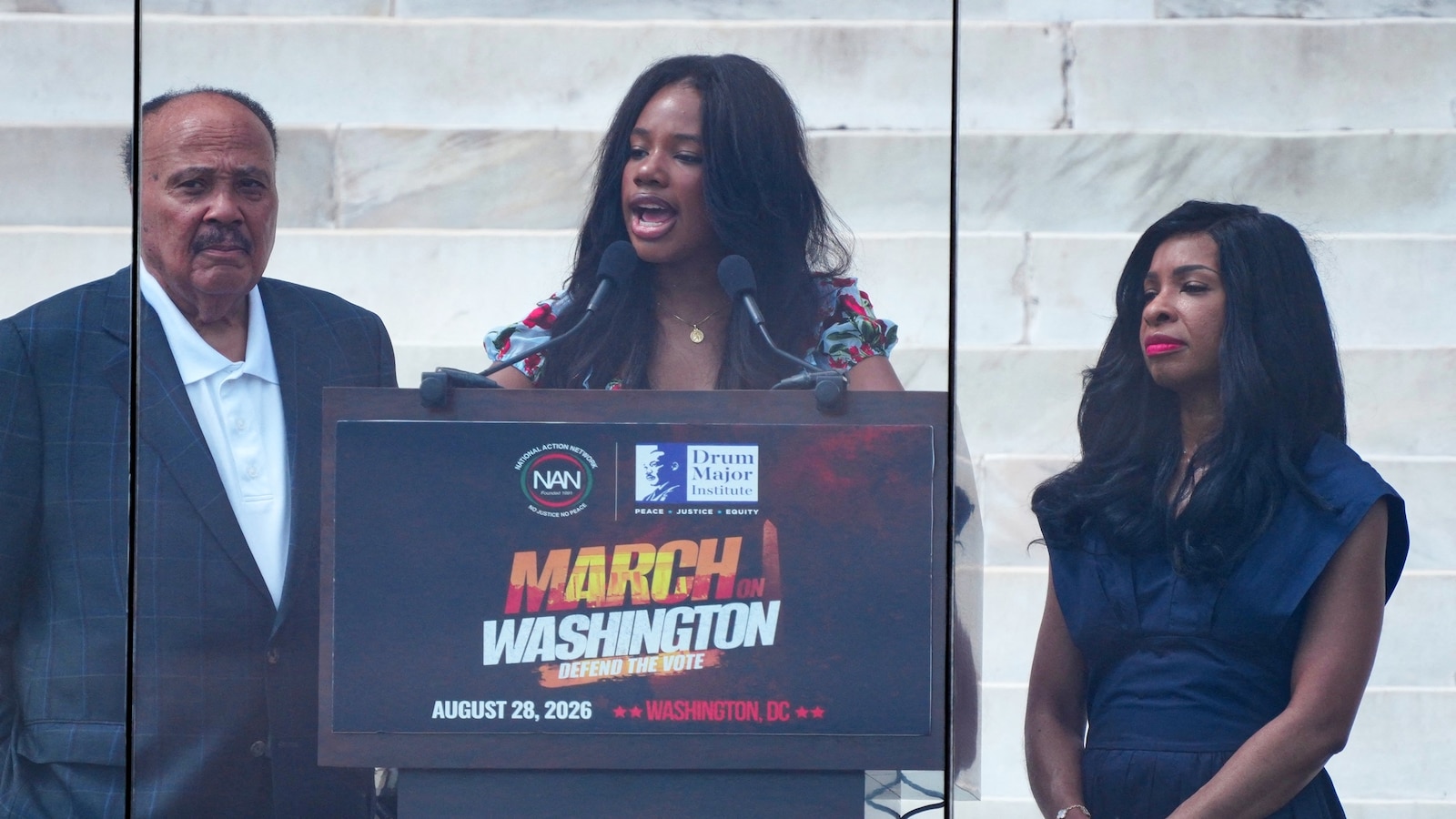 The 18-year-old granddaughter of Rev. Martin Luther King, Jr. called on her generation to 