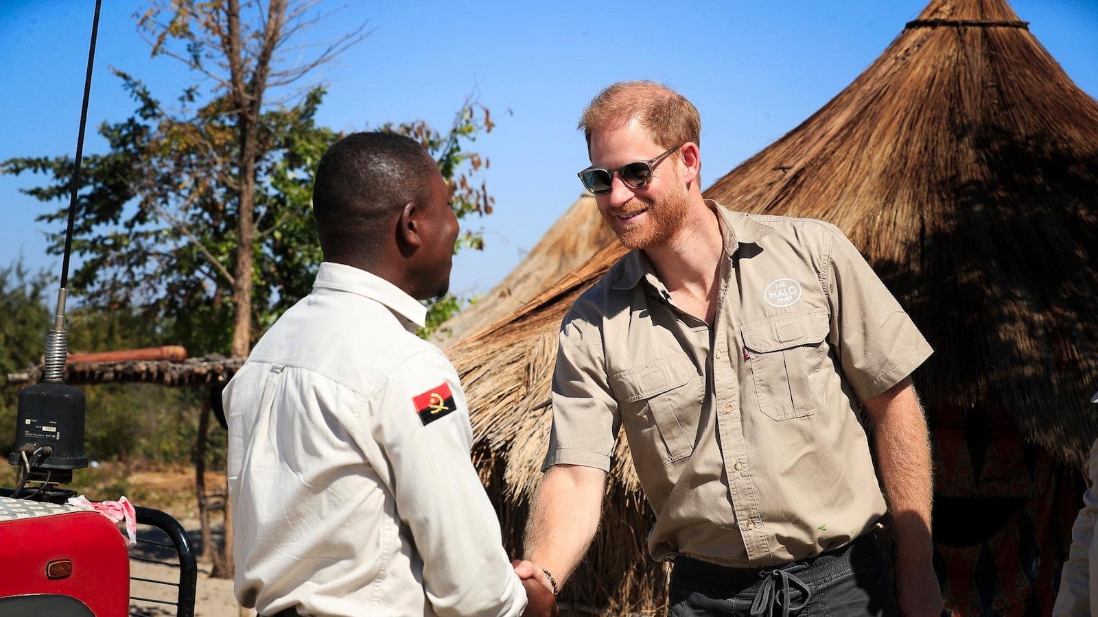 Prince Harry retraces Diana`s footsteps by walking through a land mine field in Angola for charity