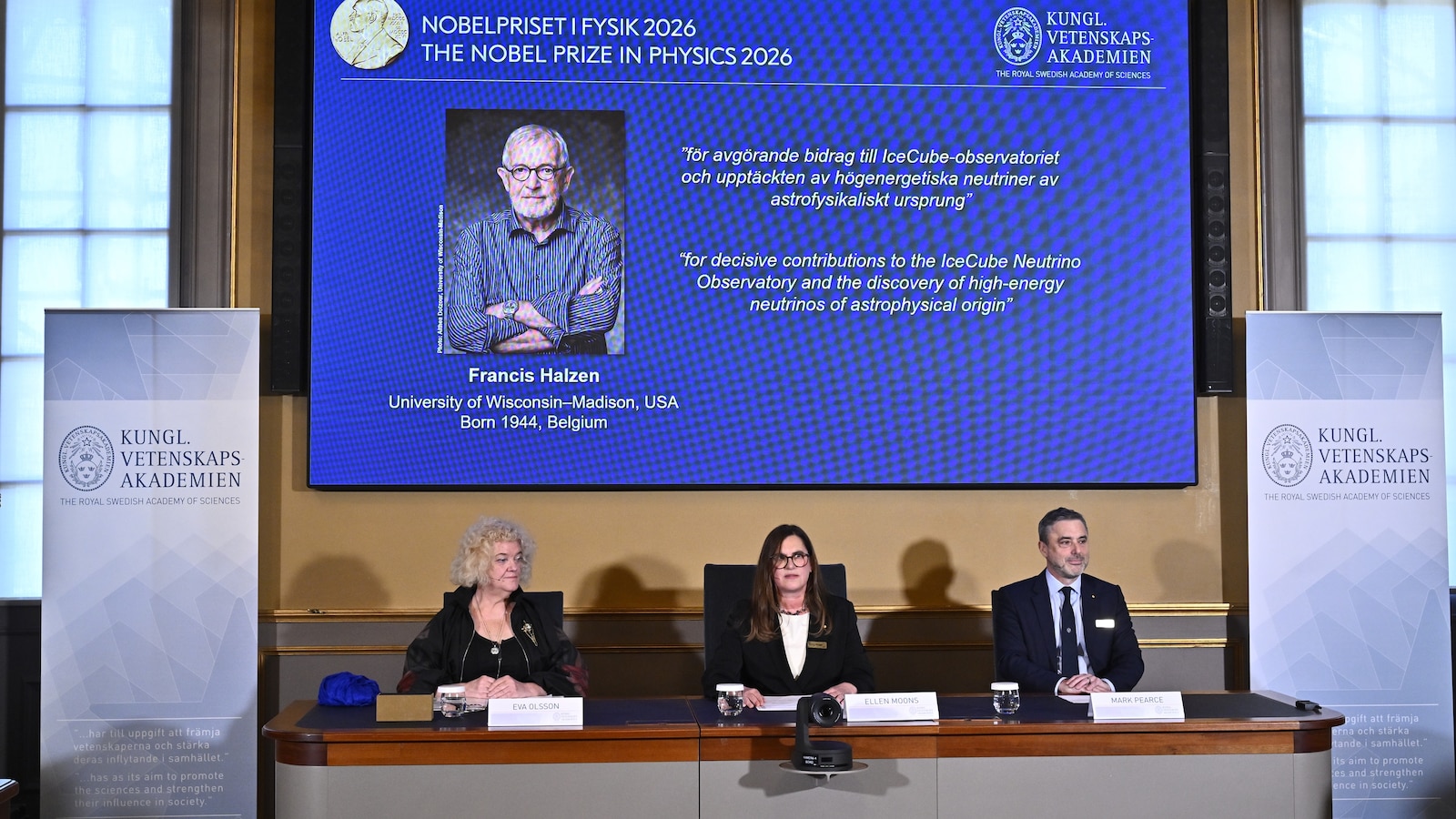 Francis Halzen won the Nobel Prize in physics on Tuesday for his contributions to the IceCube Neutrino Observatory and his discovery of high-energy neutrinos of astrophysical origin. Read more: