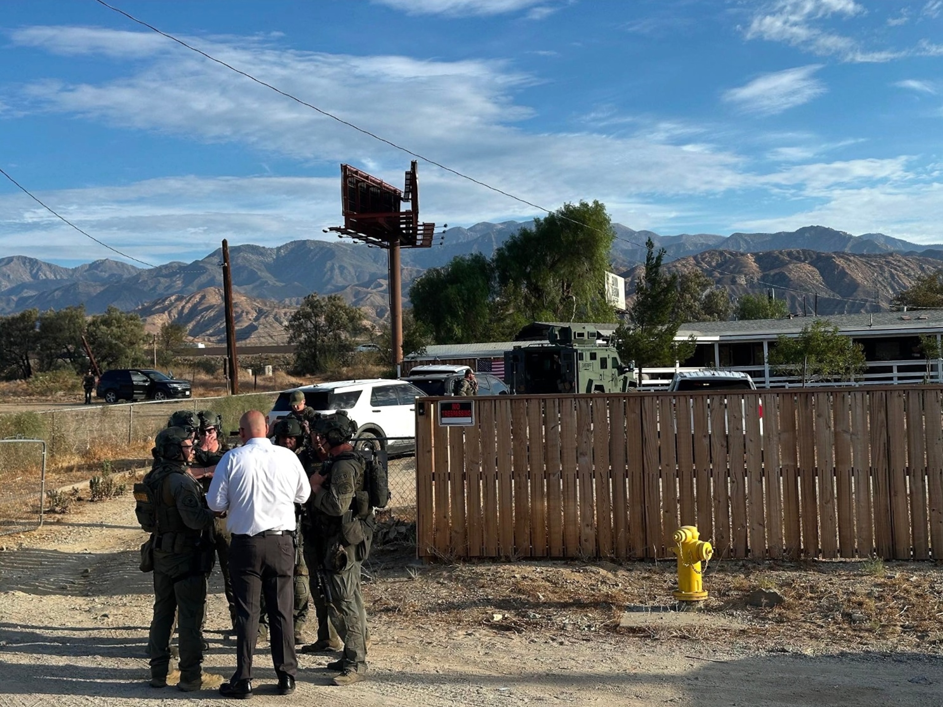 PHOTO: Detectives from the Sheriff’s Homicide Detail and Specialized Enforcement Division arrested Jake and Rebecca Haro at their residence in Cabazon, Calif., on Aug. 22, 2025.