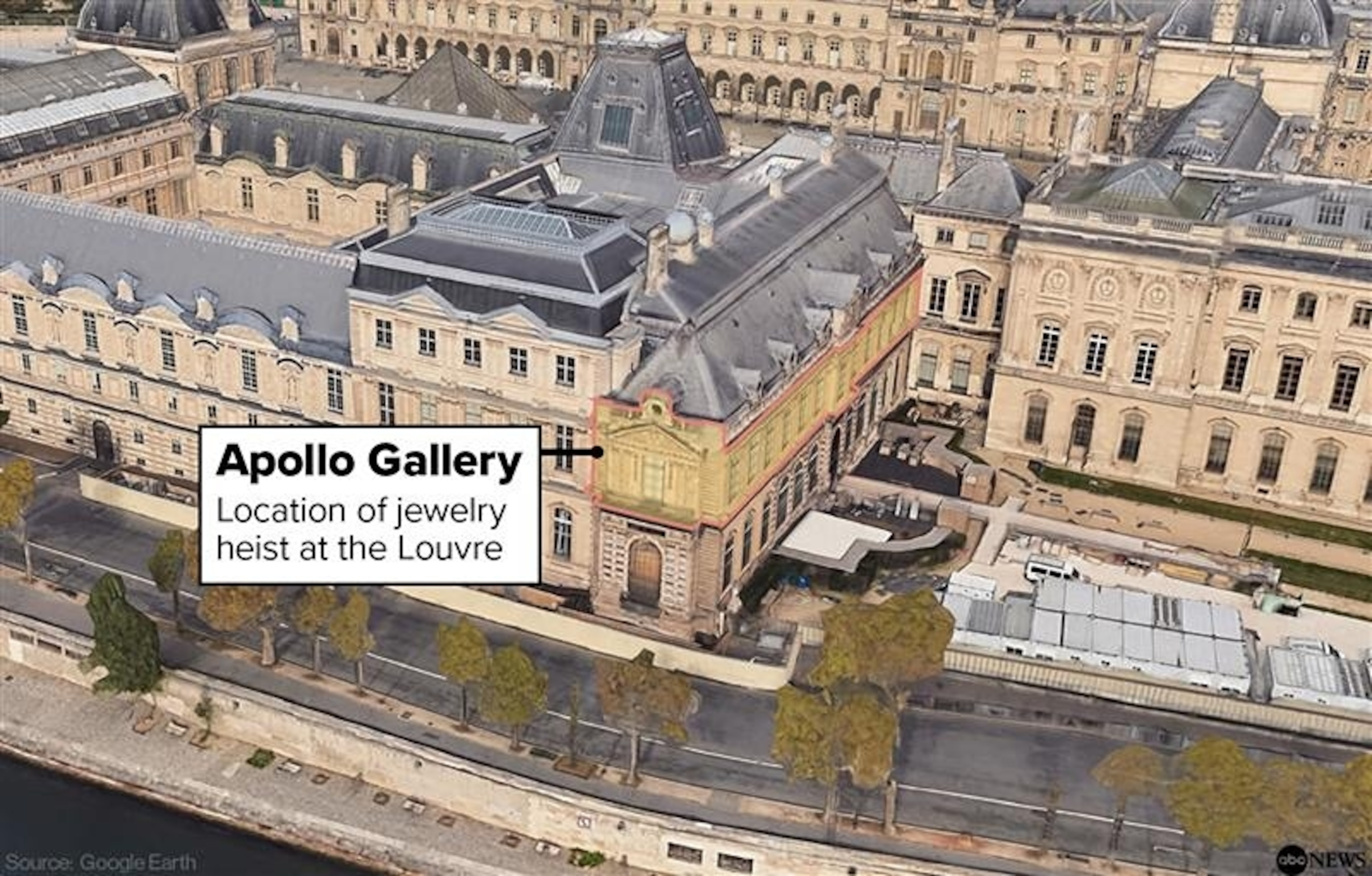 PHOTO: Location of robbery at the Louvre