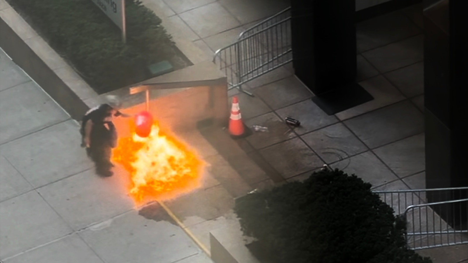 The man who allegedly set off an incendiary device outside a Manhattan federal building that houses an immigration court was denied bail during a hearing on Tue