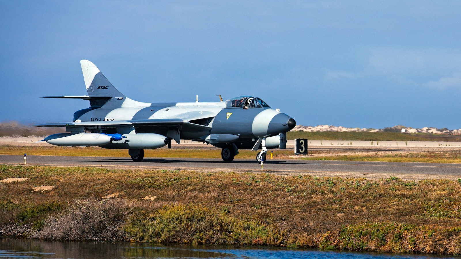A pilot was rescued after his Hawker Hunter plane crashed into the Pacific Ocean off the Central Coast of California on Tuesday, according to authorities.