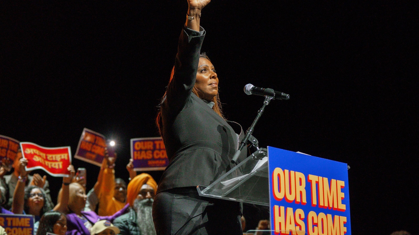New York Attorney General Letitia James, facing fraud charges, strikes defiant tone at Mamdani rally