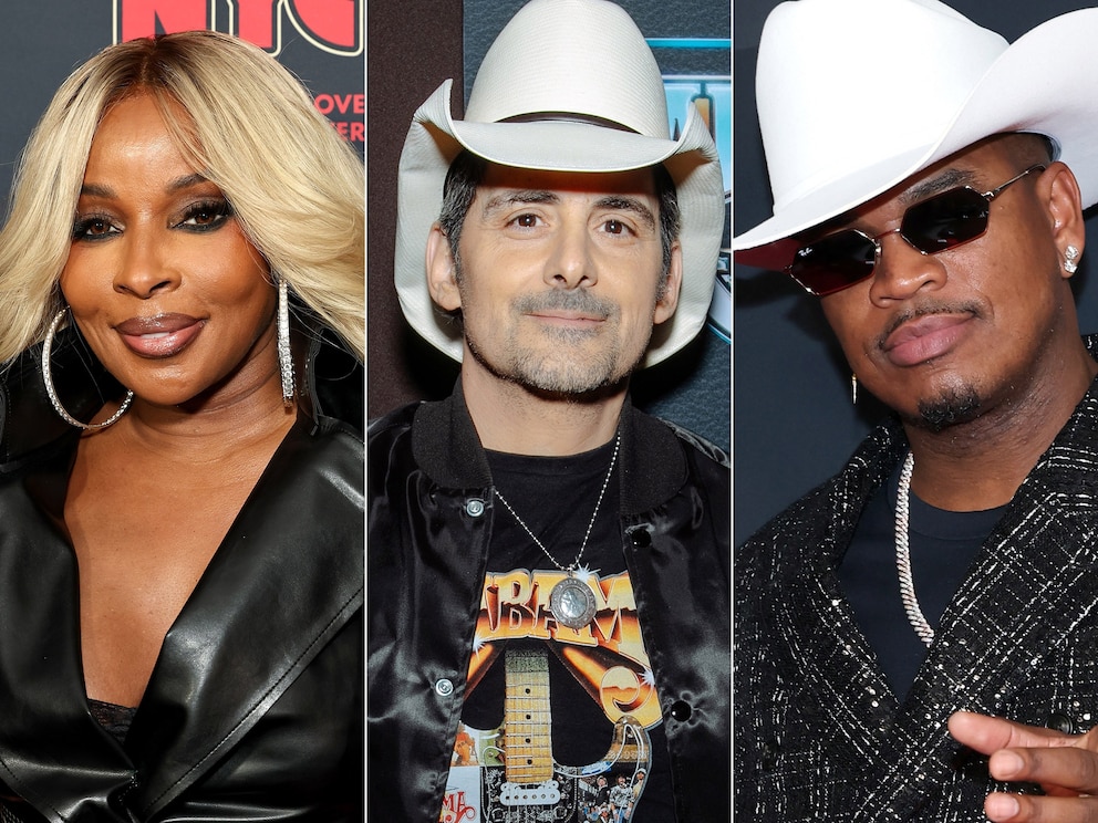 PHOTO: Mary J. Blige appears at an event at The Beacon Theatre on March 5, 2026, in New York. | Brad Paisley attends an event on Jan. 17, 2024, in Nashville, Tenn. | Ne-Yo attends an event on Jan. 31, 2026, in Beverly Hills, Calif.