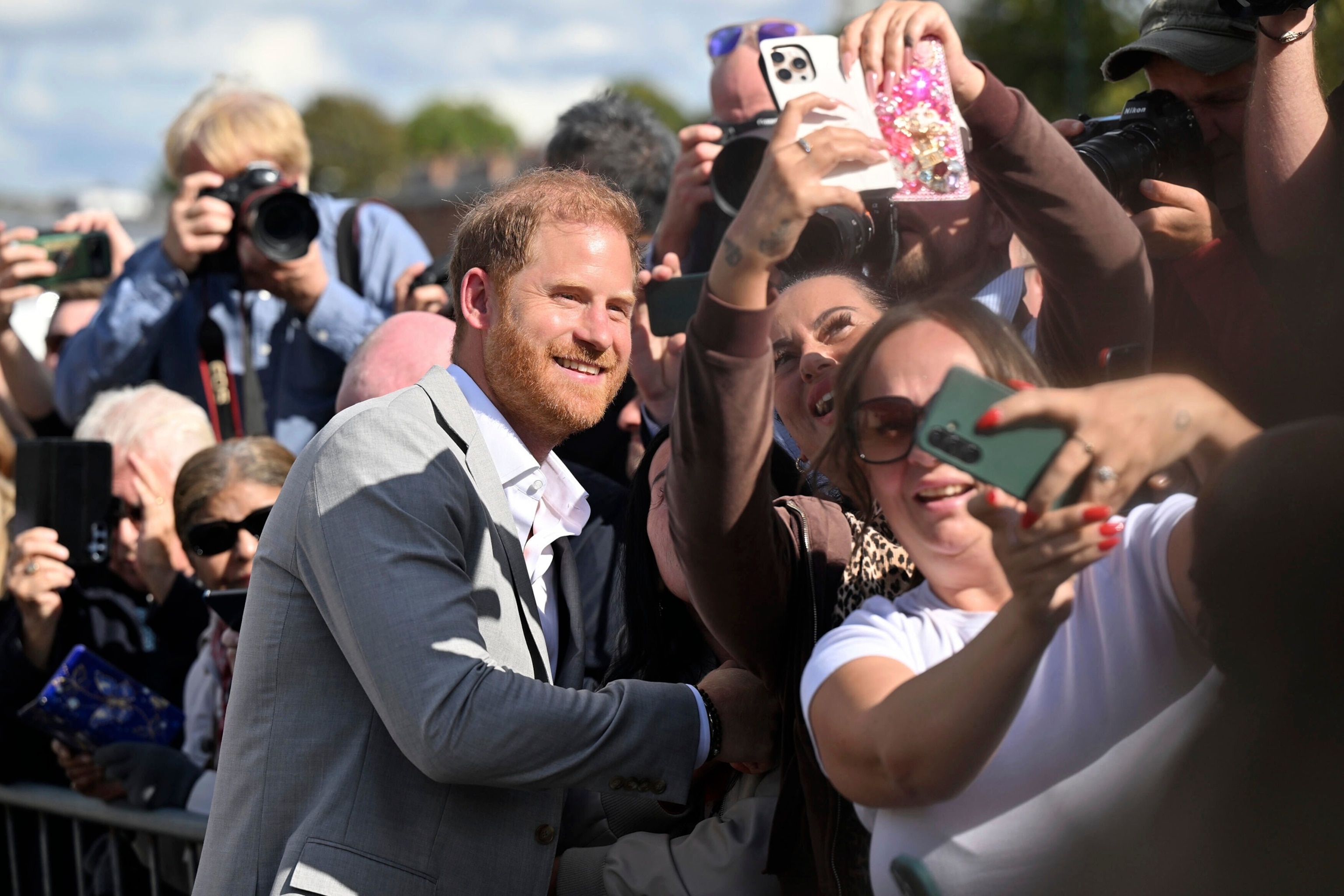 PHOTO: Britain's Prince Harry greets the public in Nottingham, England, Sept. 9, 2025.
