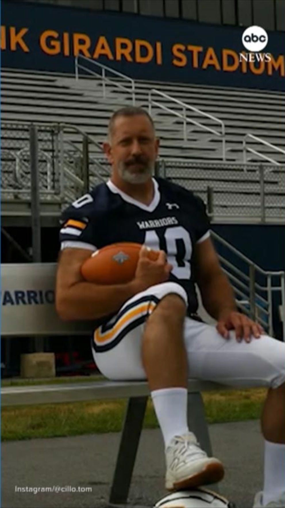 WATCH:  College freshman lives out his dream of playing football at age 58