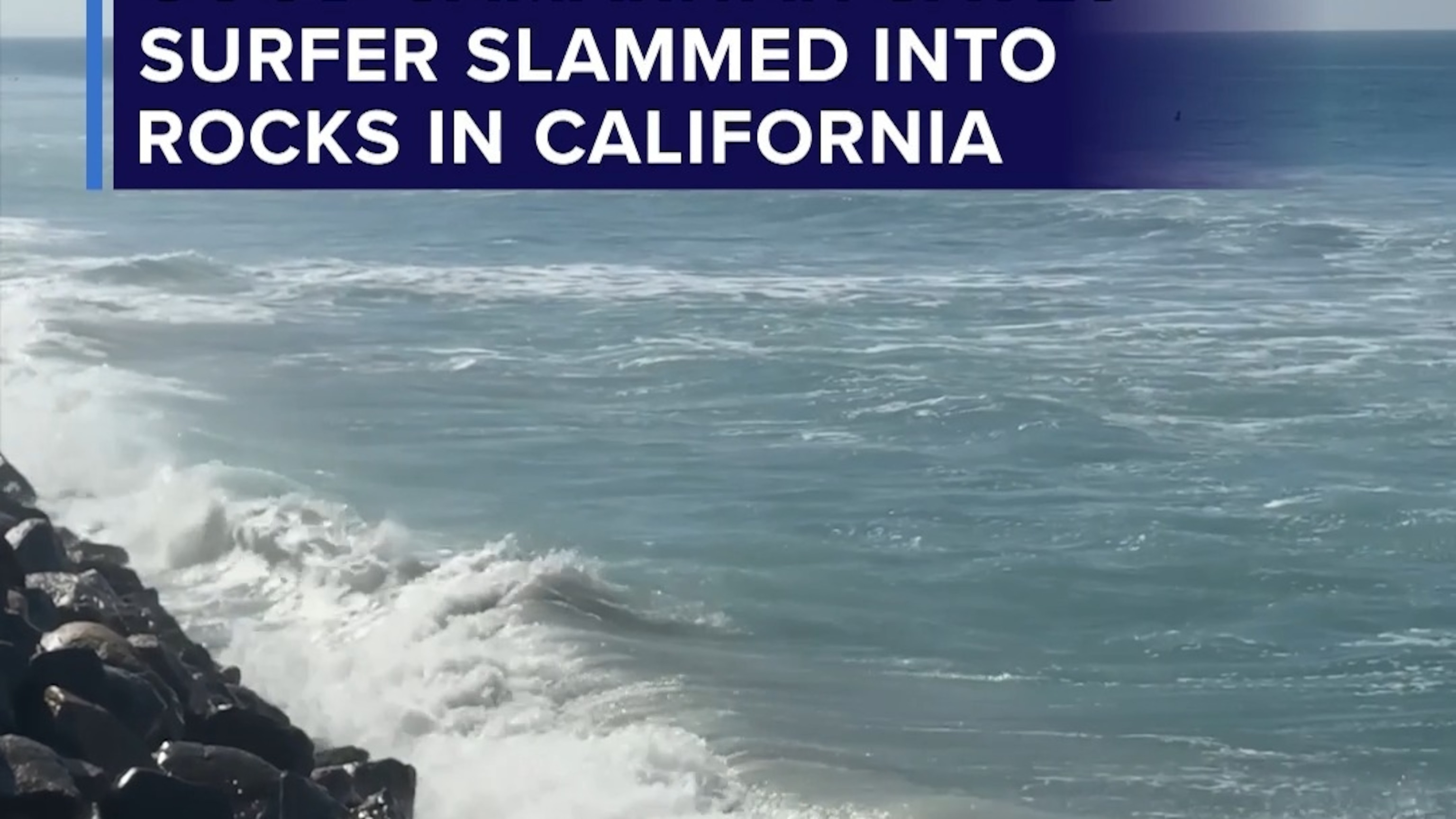 Woman saves surfer slammed into rocks in California