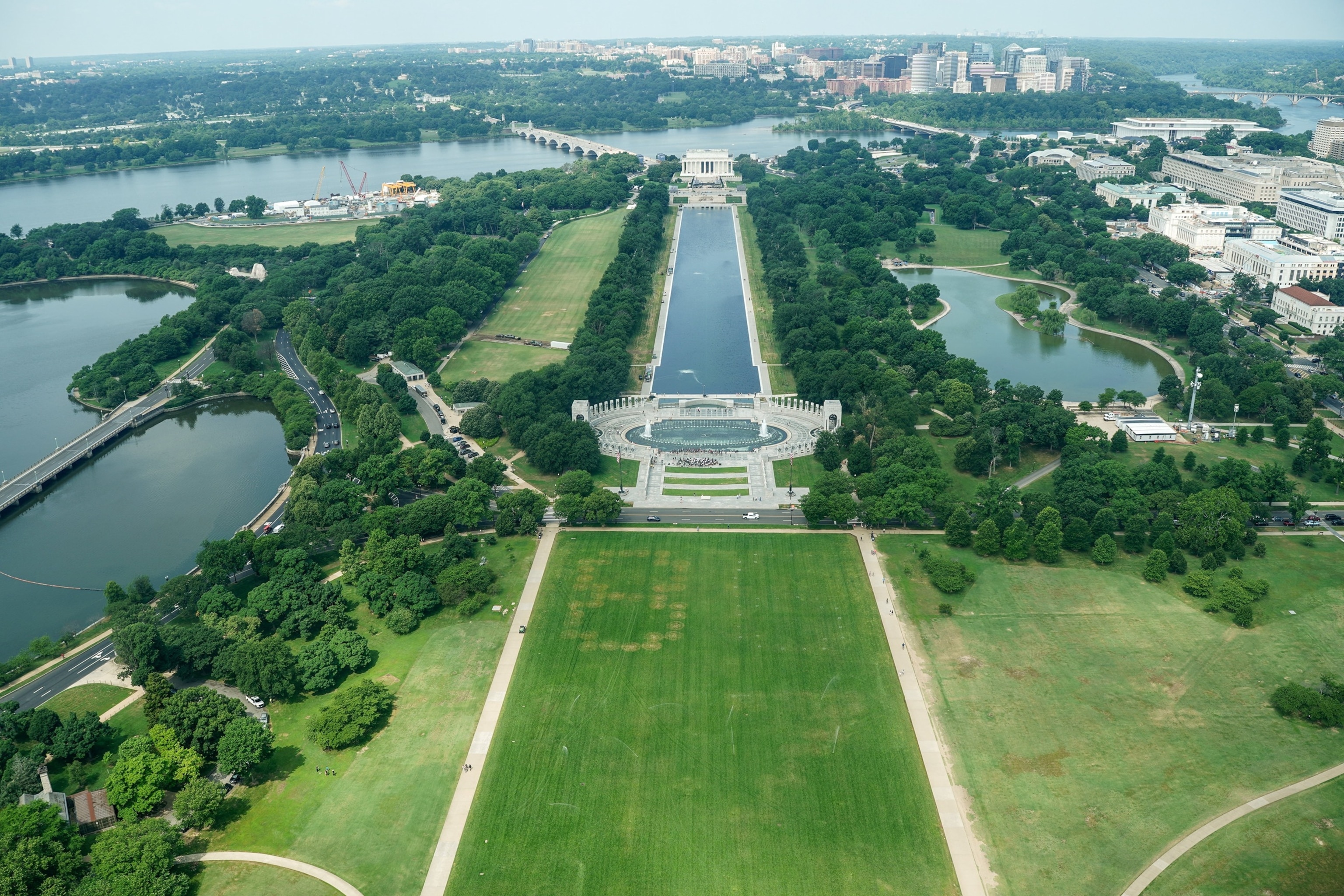 Giant '86 47' found marked in the grass on the National Mall