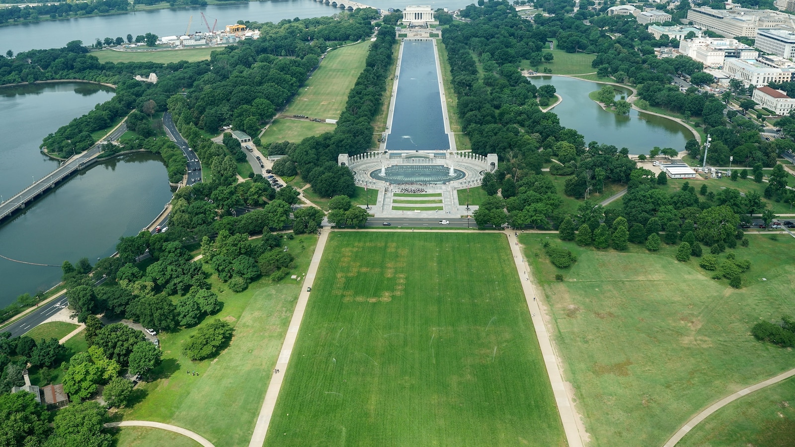 Giant  '86 47' found marked in the grass on the National Mall