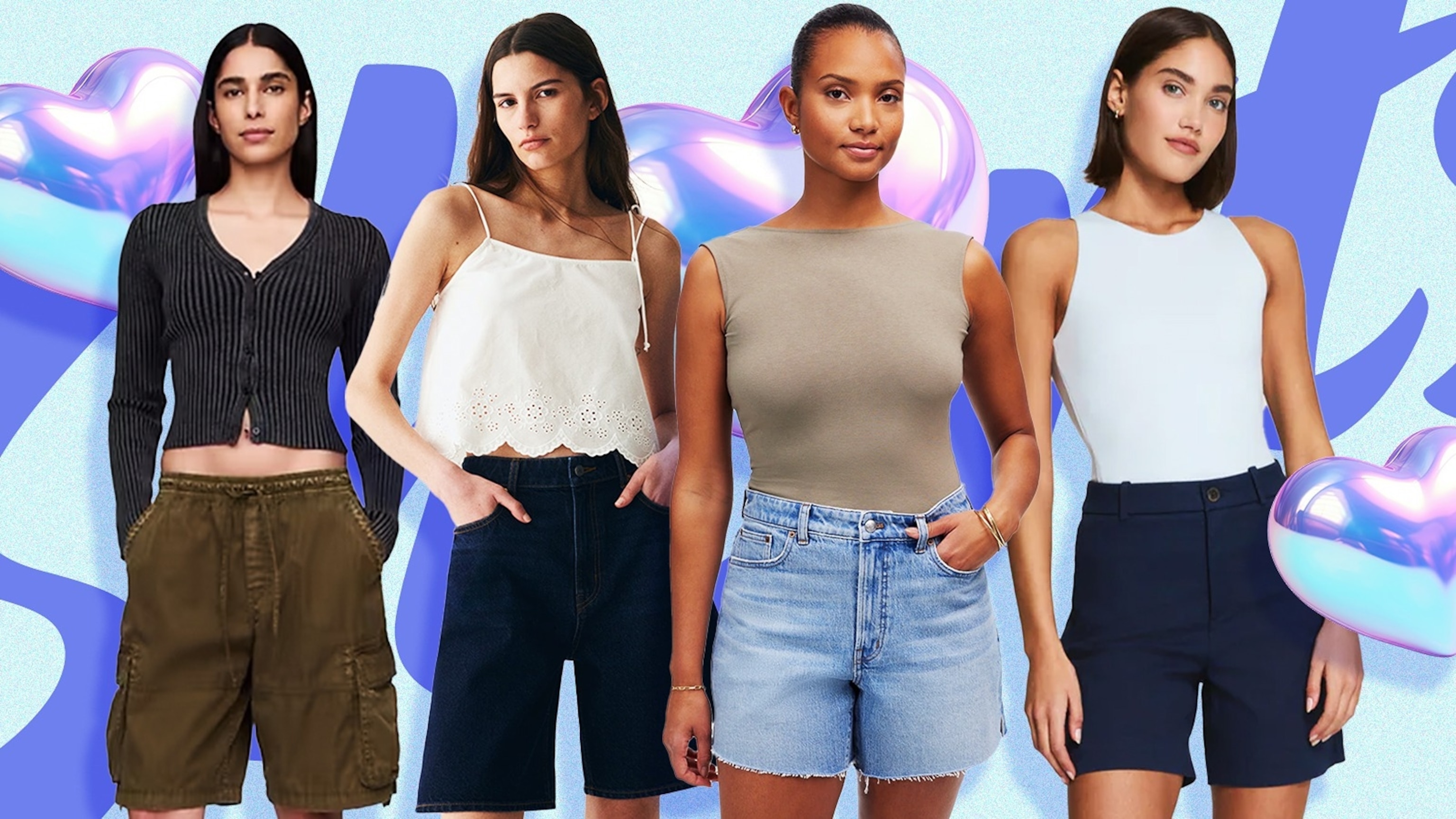 POHADON Womens 2025 Trendy High Waisted Denim Shorts Bermuda
