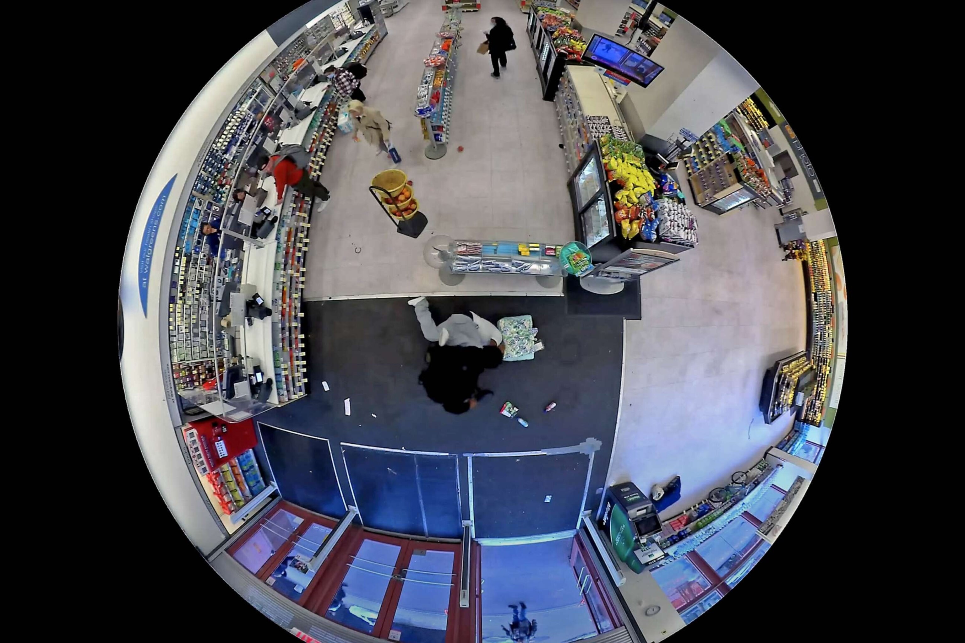 PHOTO: An image taken from surveillance video released by the San Francisco District Attorney's Office shows the moments before a Walgreens security guard fatally shot an alleged shoplifter on April 27, 2023.