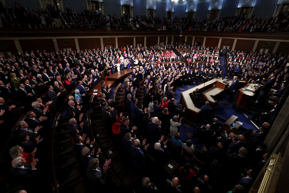 PHOTO: President Donald Trump's delivers a speech to a joint session of Congress, in the House Chamber of the U.S. Capitol in Washington, Mar. 4, 2025.