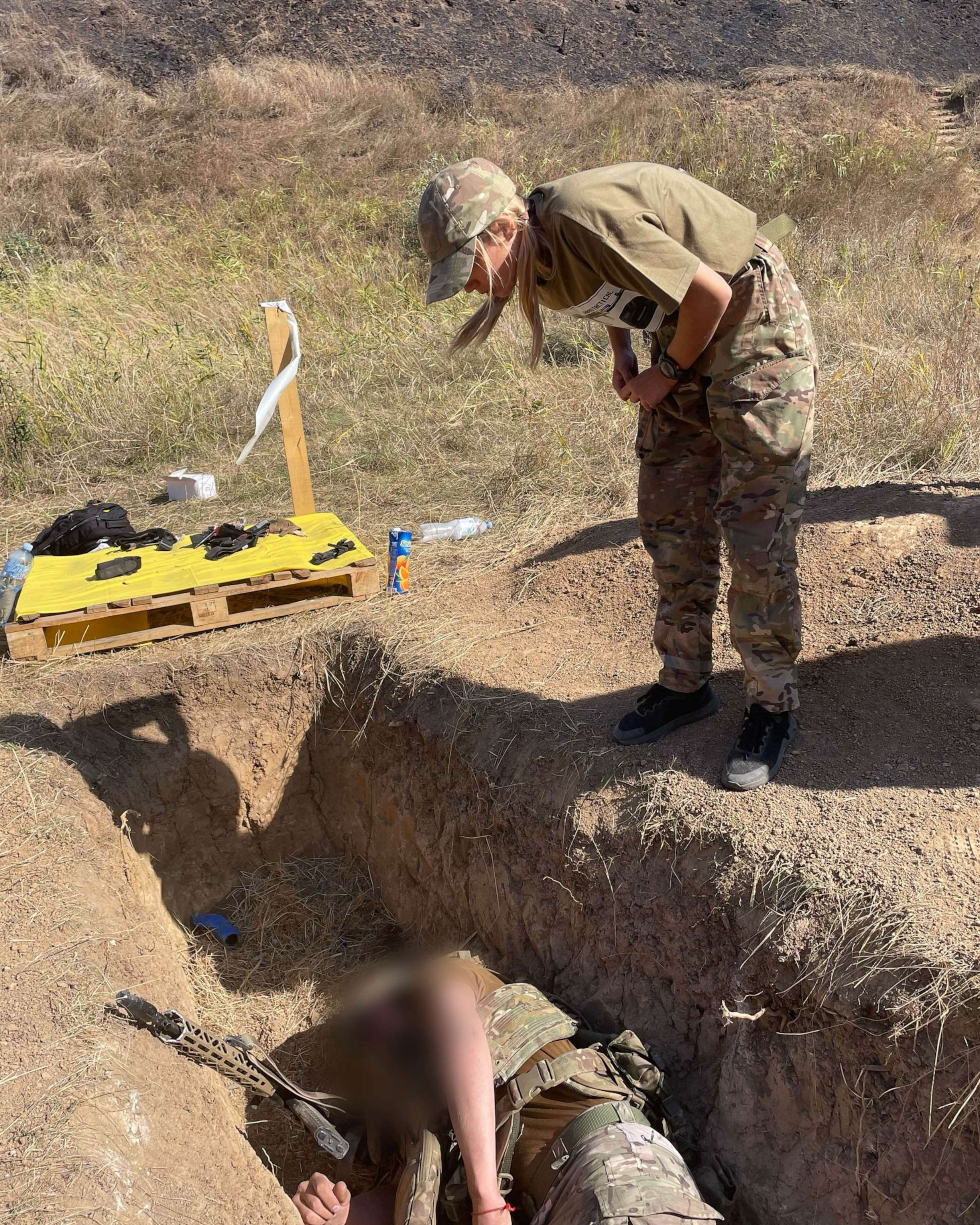 PHOTO: Ten months ago Victoria Torri was working as an investment banker in New York. Now she is a combat medic in Ukraine's 3rd Assault Brigade.