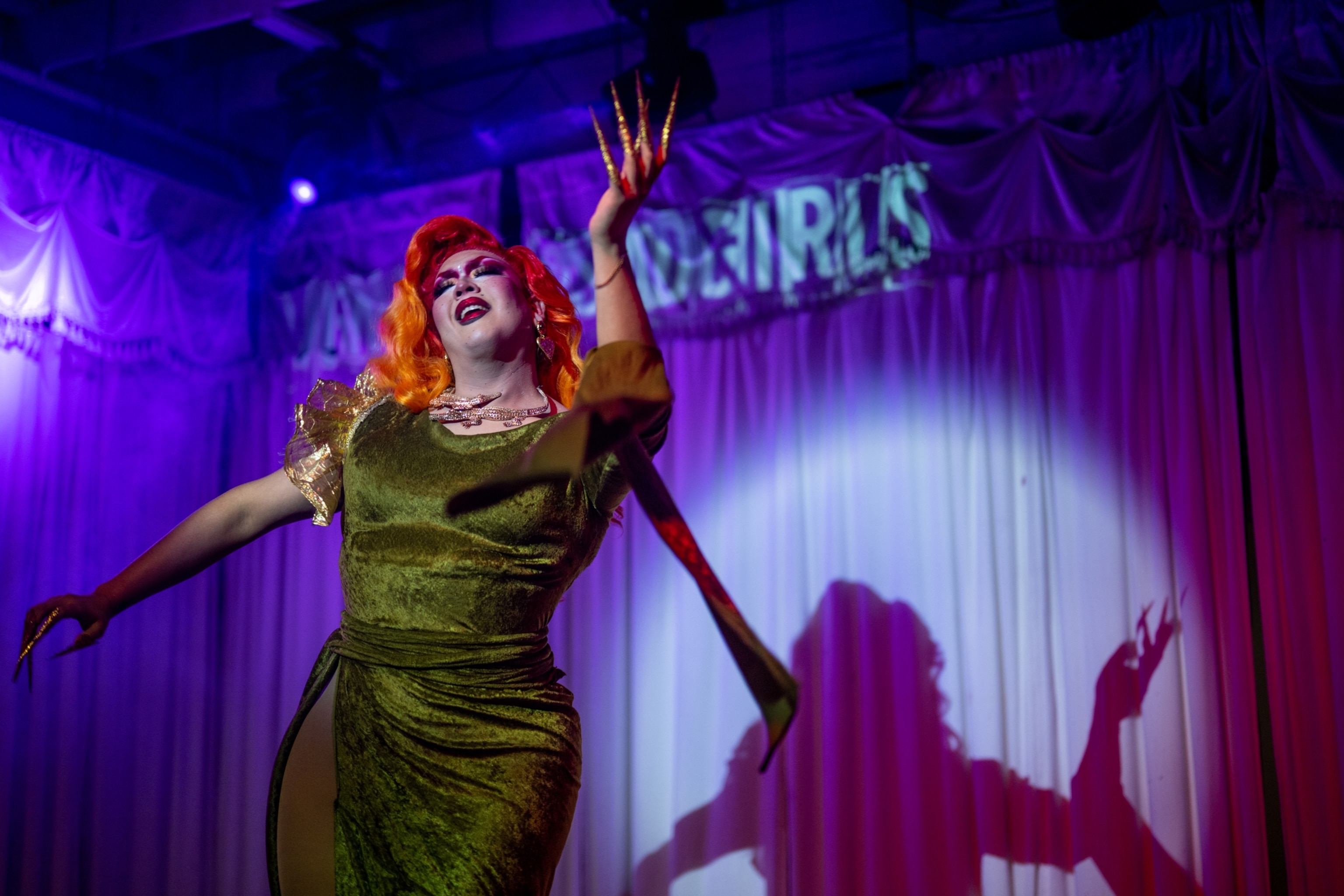 PHOTO: A Drag Queen performs during a show at the Swan Dive nightclub on March 20, 2023 in Austin, Texas.