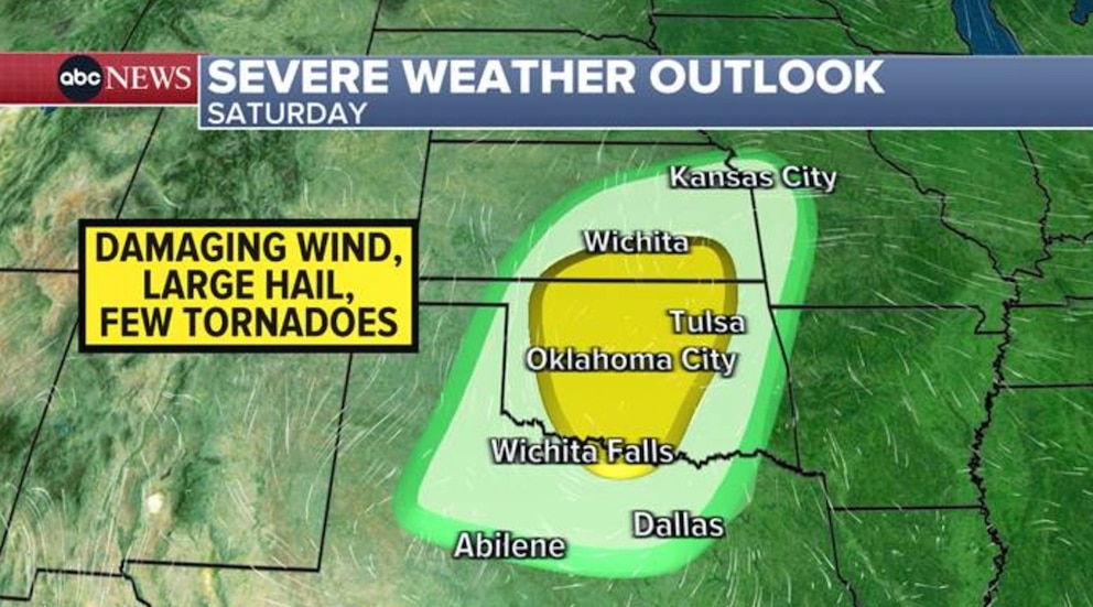 PHOTO: severe weather map saturday