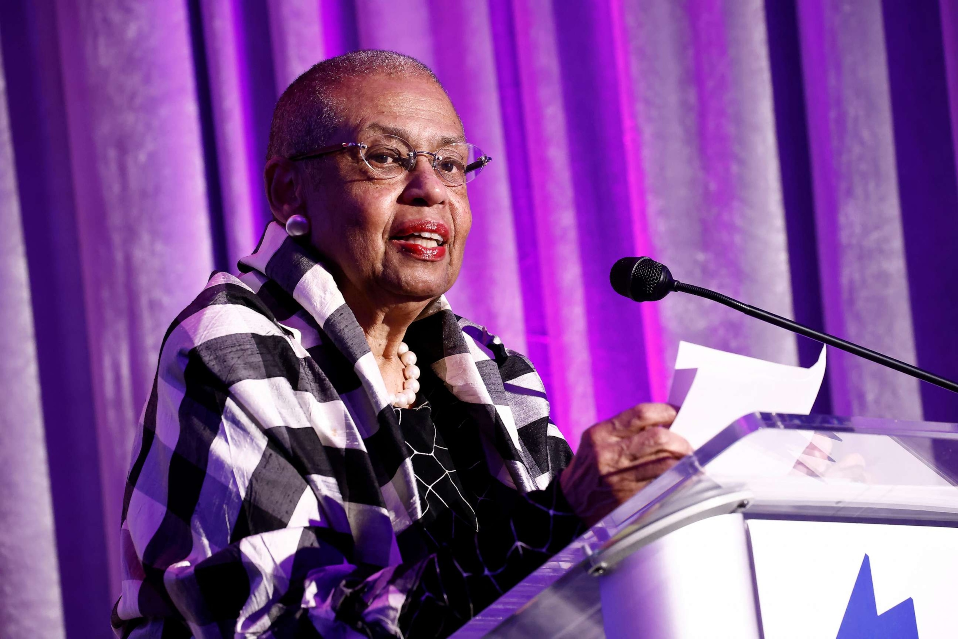 PHOTO: Congresswoman Eleanor Holmes Norton speaks onstage during the National Women's History Museum's signature Women Making History Awards Gala at The Schuyler at the Hamilton Hotel on March 31, 2023 in Washington, D.C.