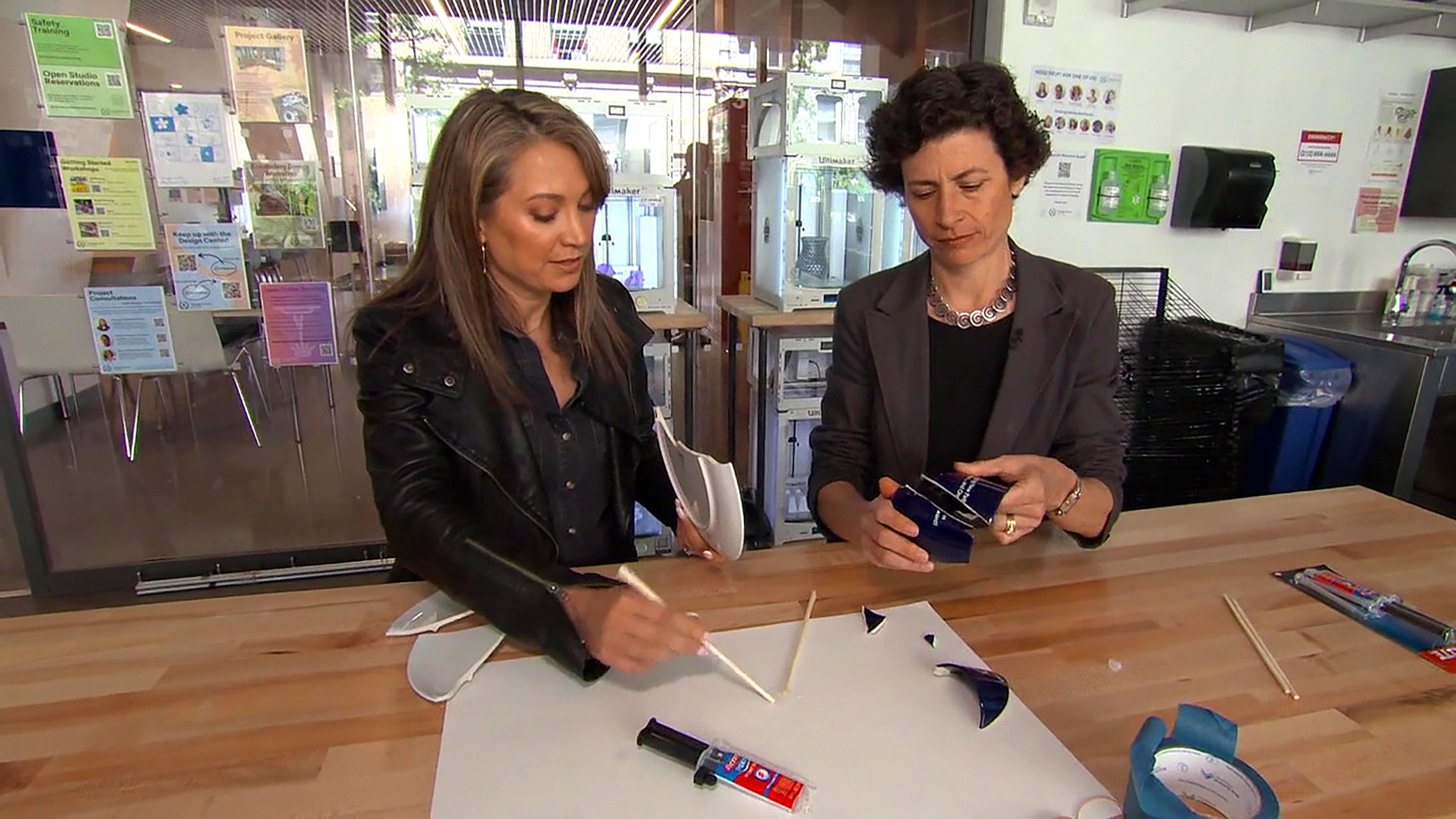 PHOTO: ABC News' Ginger Zee talks with Sandra Goldmark a Barnard College professor of sustainability.