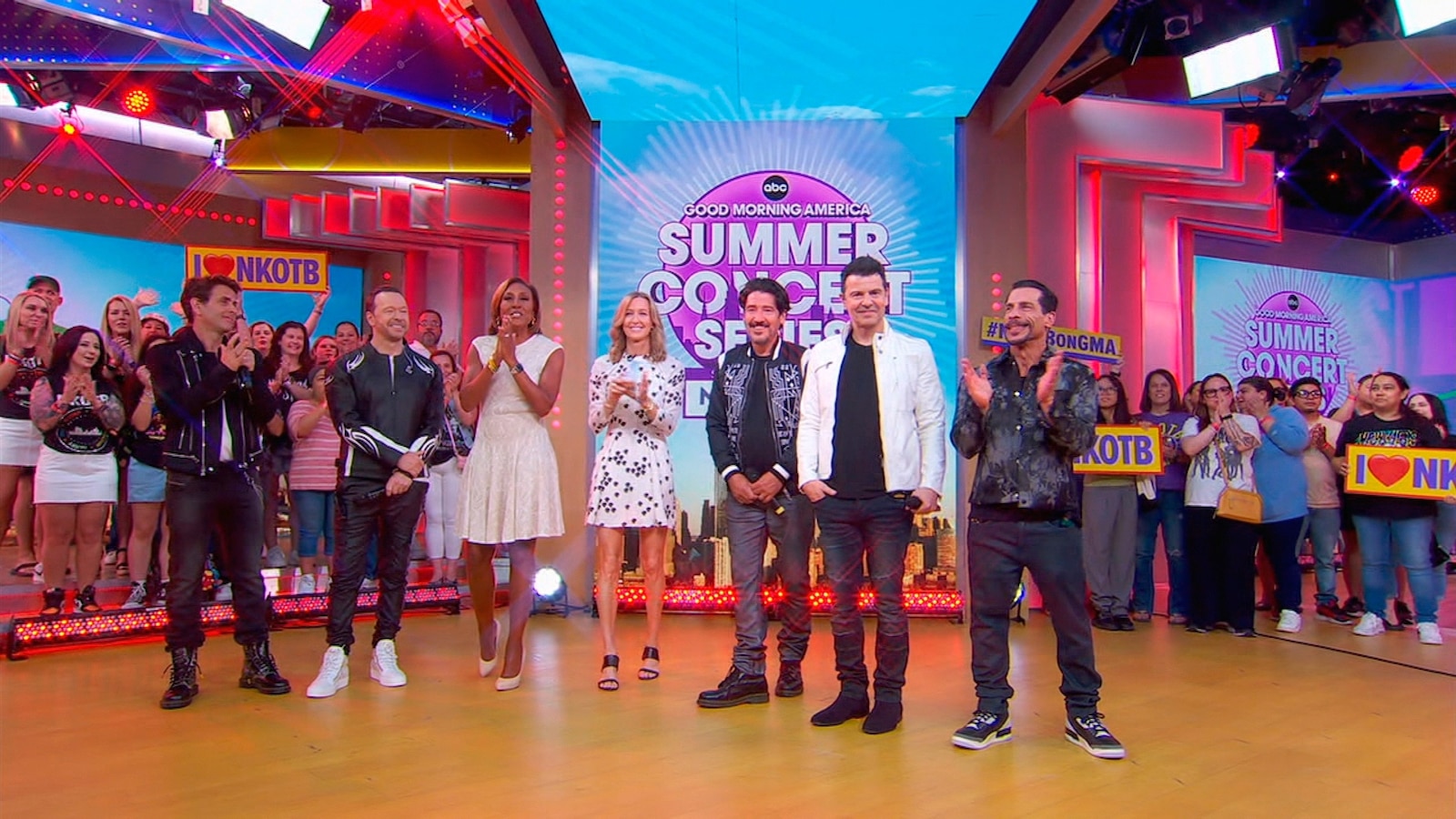 Members of New Kids on the Block perform on "Good Morning America" on June 12, 2025.
