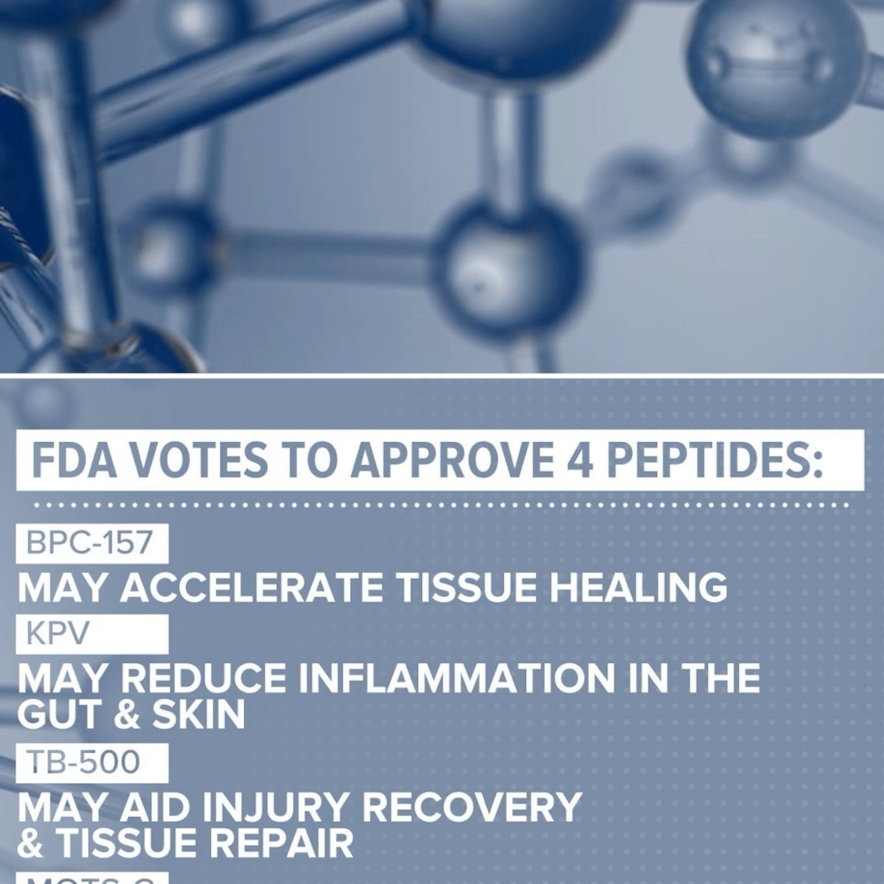 Video FDA is reviewing seven peptides, claims ranging from injury recovery to anti-aging