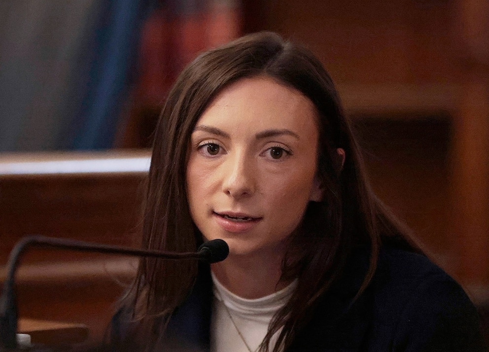 PHOTO: Katie McLaughlin, a paramedic/firefighter with the Canton Fire Department, gives testimony, May 5, 2025, in Dedham, Mass