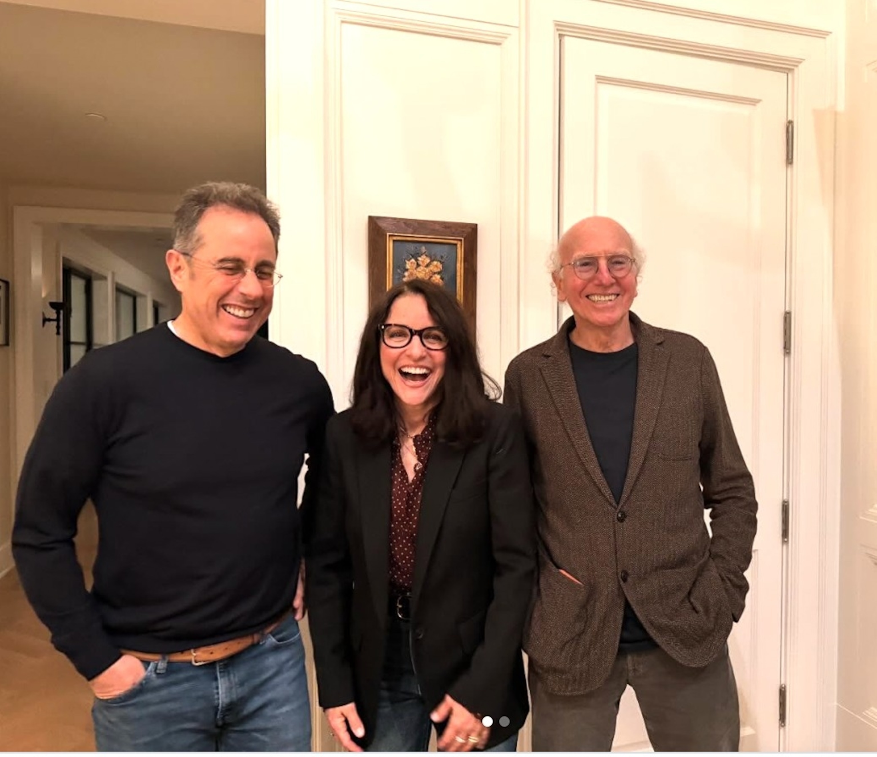 Larry David, Julia Louis-Dreyfus and Jerry Seinfeld reunite in Christmas  Eve photo - ABC News, image size:3072x2652