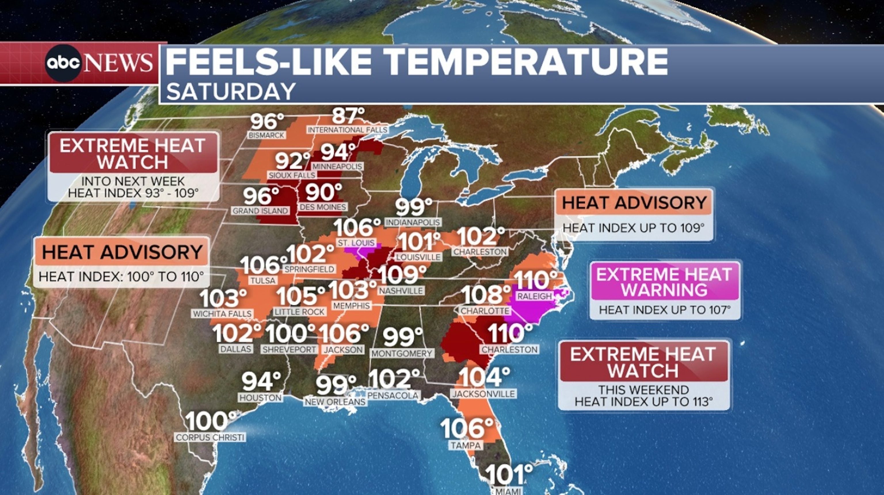 PHOTO: feels like temps map