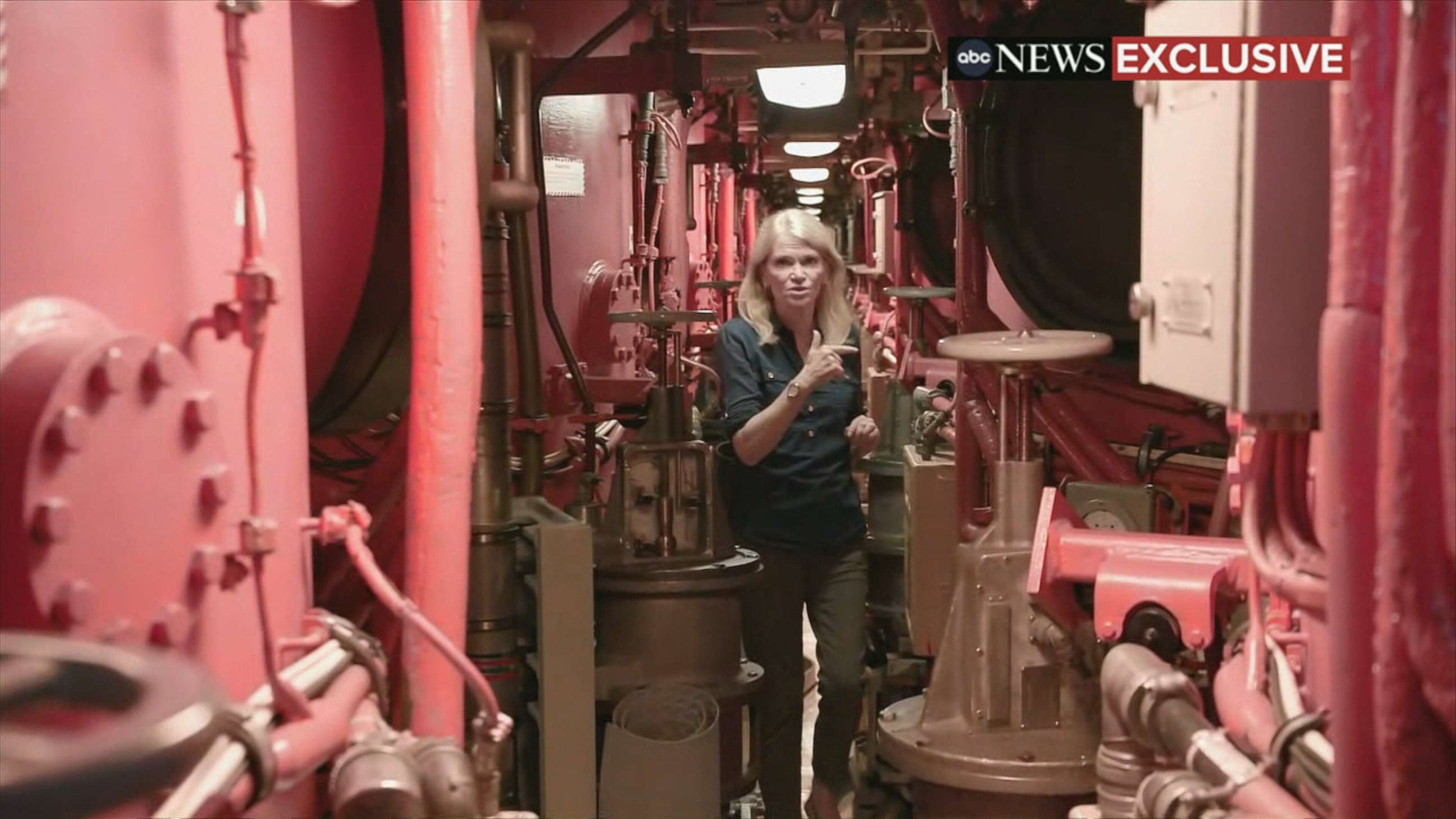 PHOTO: ABC's Martha Raddatz aboard the USS Kentucky, a U.S. nuclear-armed submarine, anchored at the Busan Naval Base in Busan, South Korea, July 20, 2023.