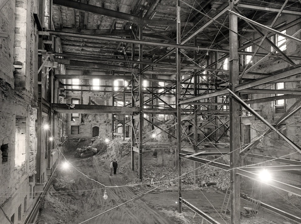 PHOTO: In this 1950s file photo, the inside of the White House is shown after being gutted to accomplish a renovation.