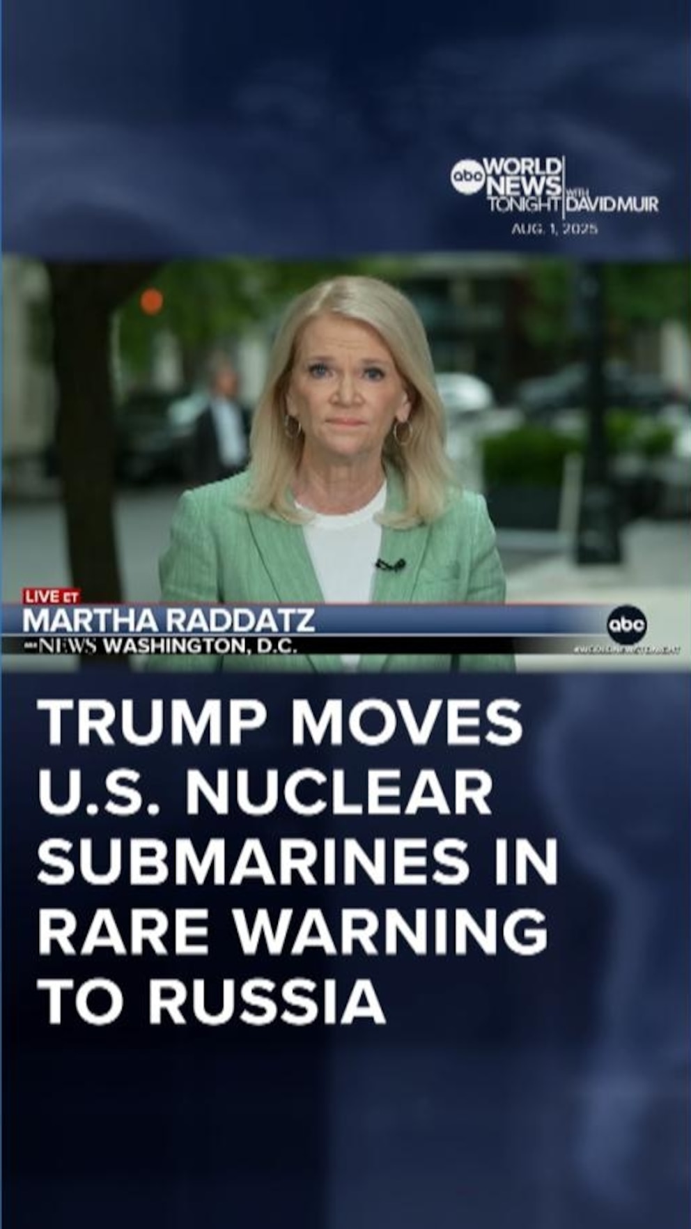 NextImg:Video In rare warning to Russia, Trump moves US nuclear submarines