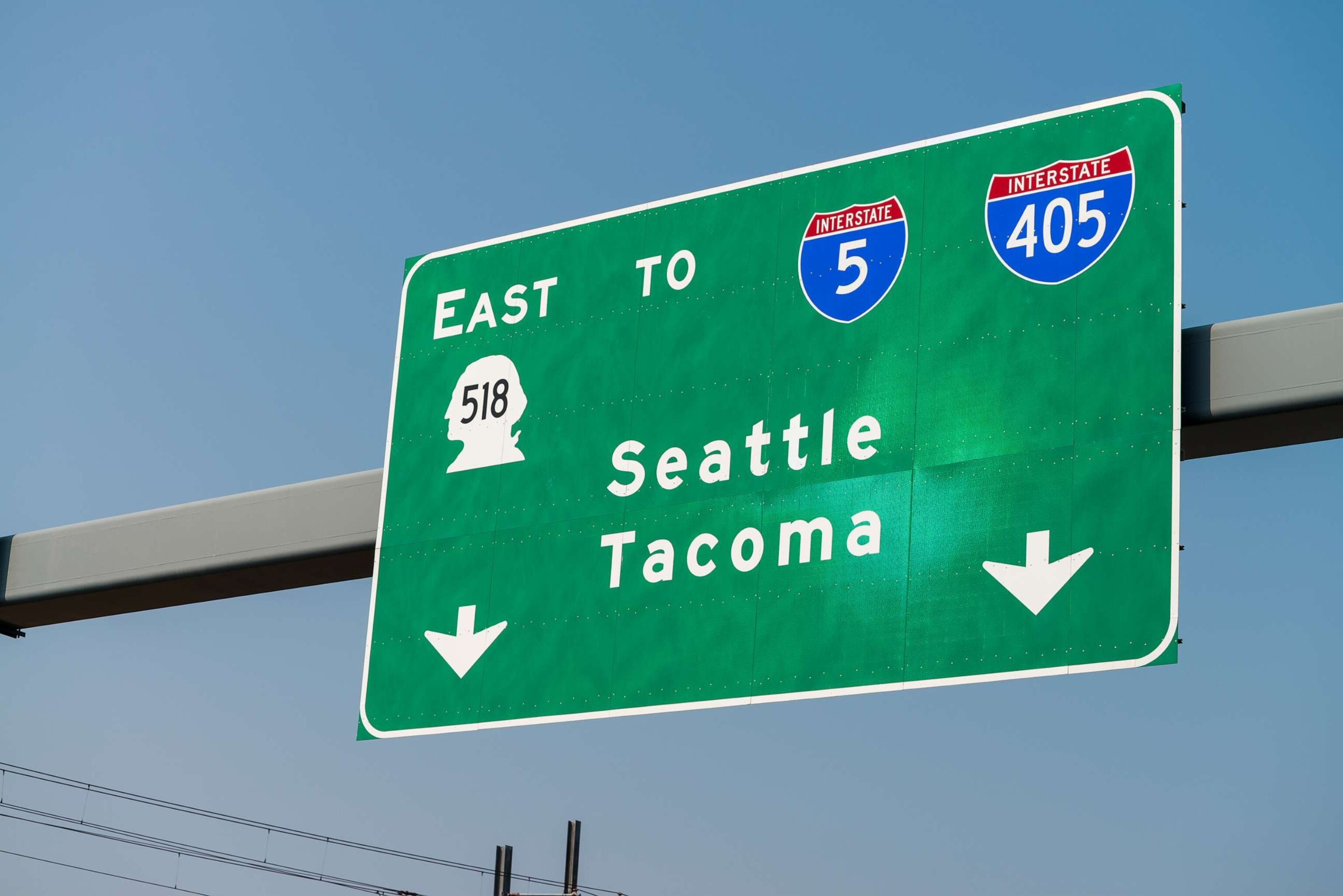 PHOTO: Seattle Tacoma interstate sign.