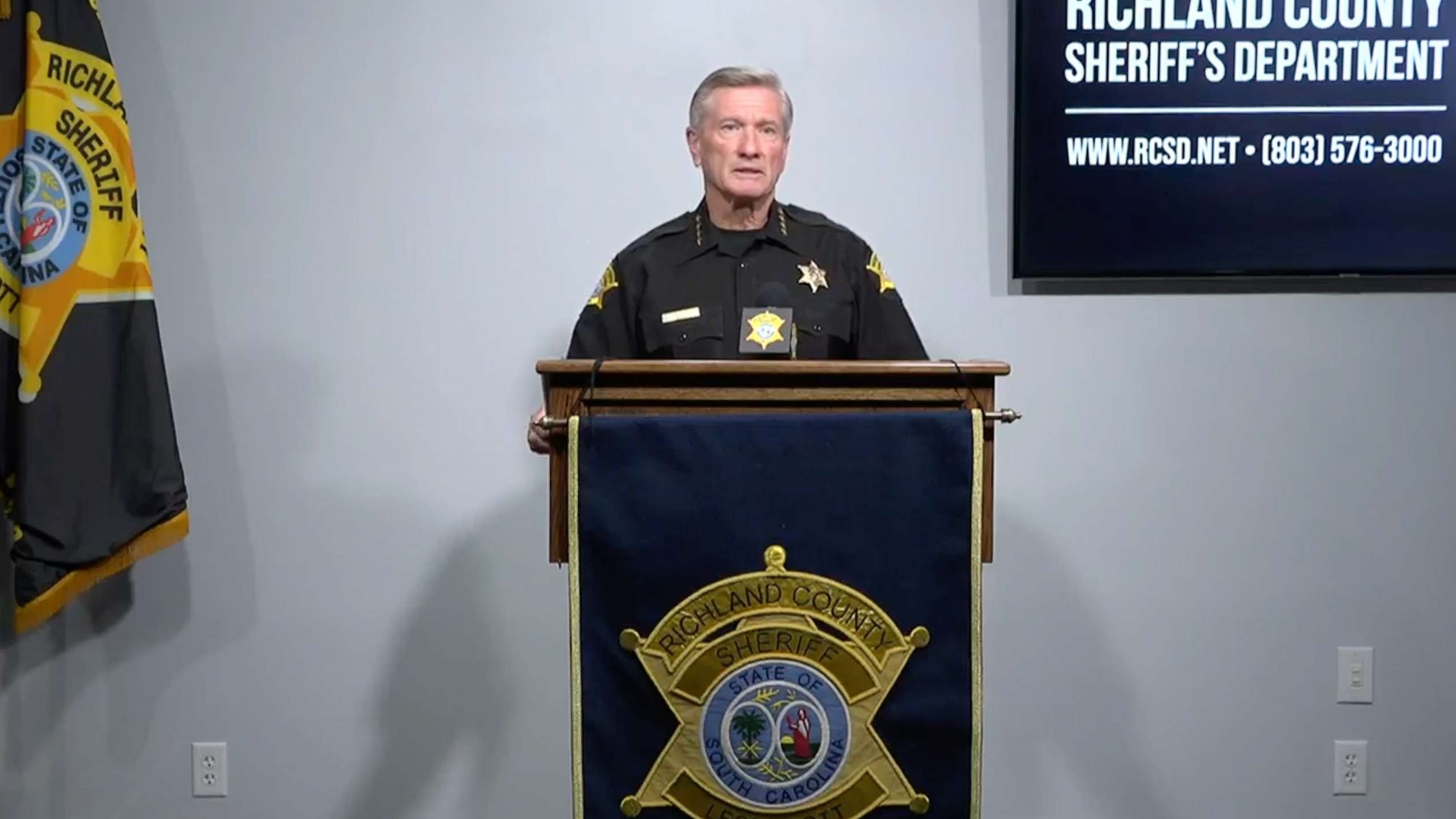 PHOTO: Richland County Sheriff Lott addressed the community on Sept. 25, 2023 about the investigation into the fatal shooting of three teens over the weekend in Richland County, S.C.