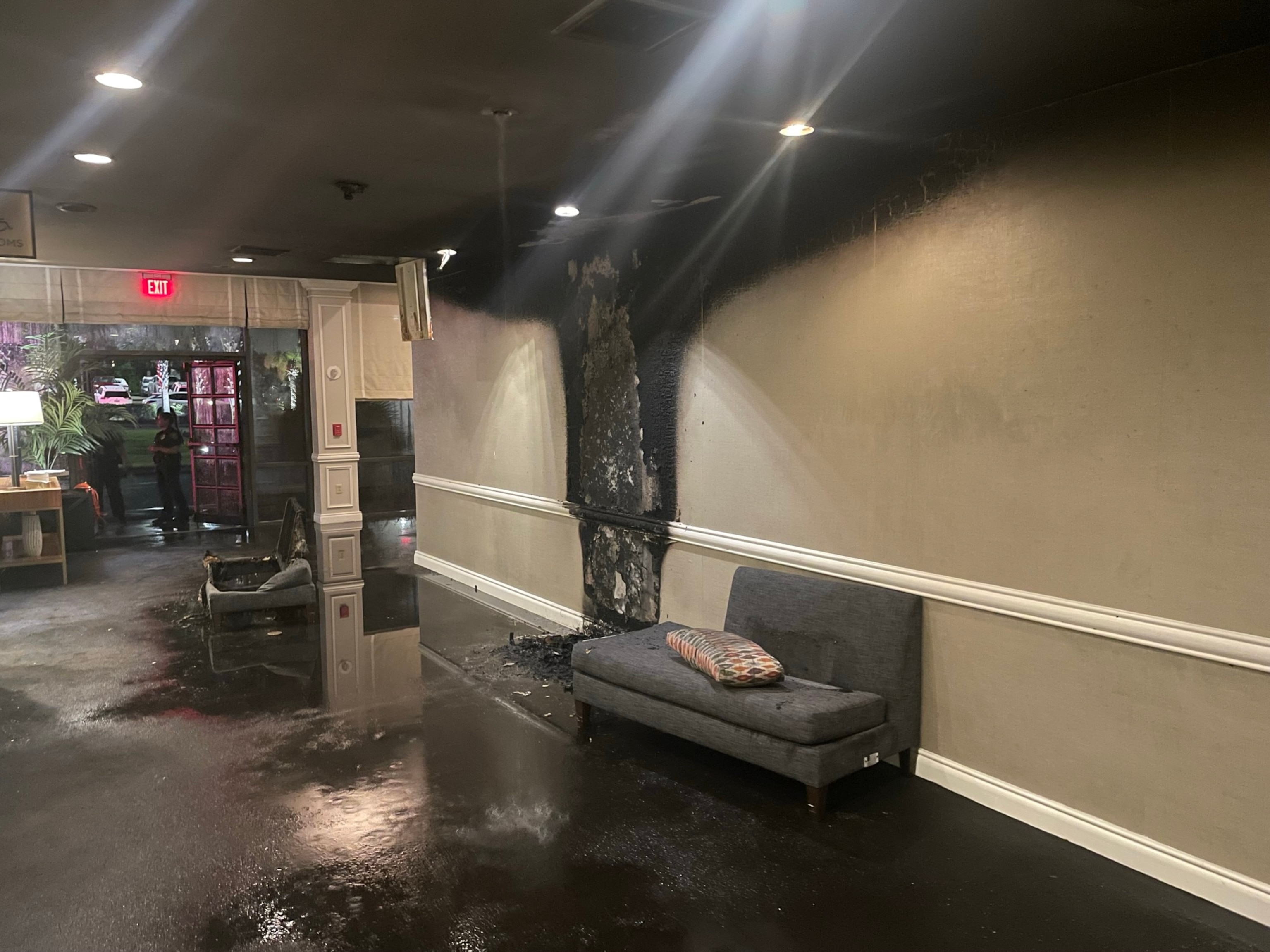 PHOTO: A 16-year-old girl has been arrested after setting a couch on fire at a hotel and causing guests to be evacuated early in the morning following a fight with her mother, police say.