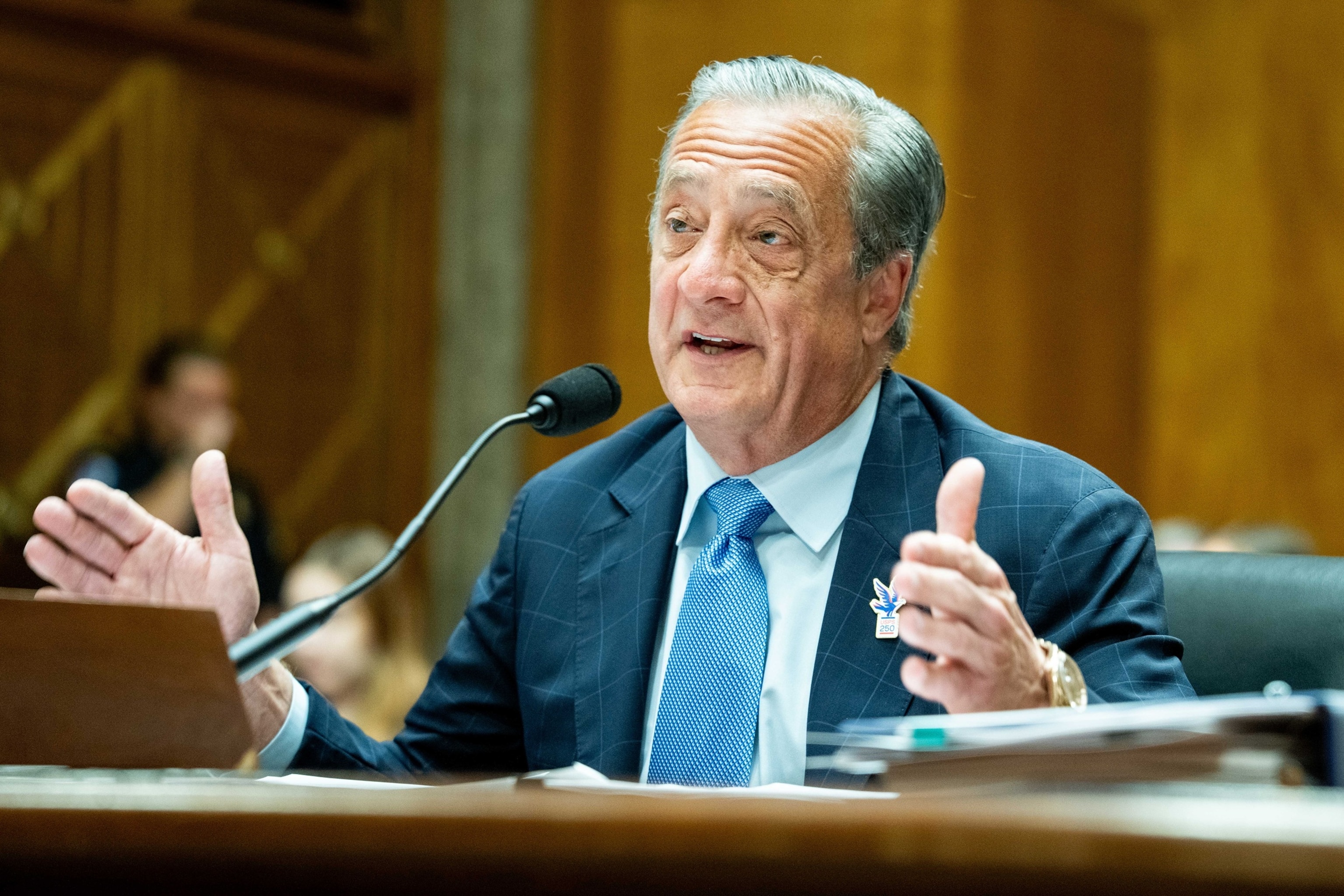 PHOTO: Postmaster General at a Senate Hearing