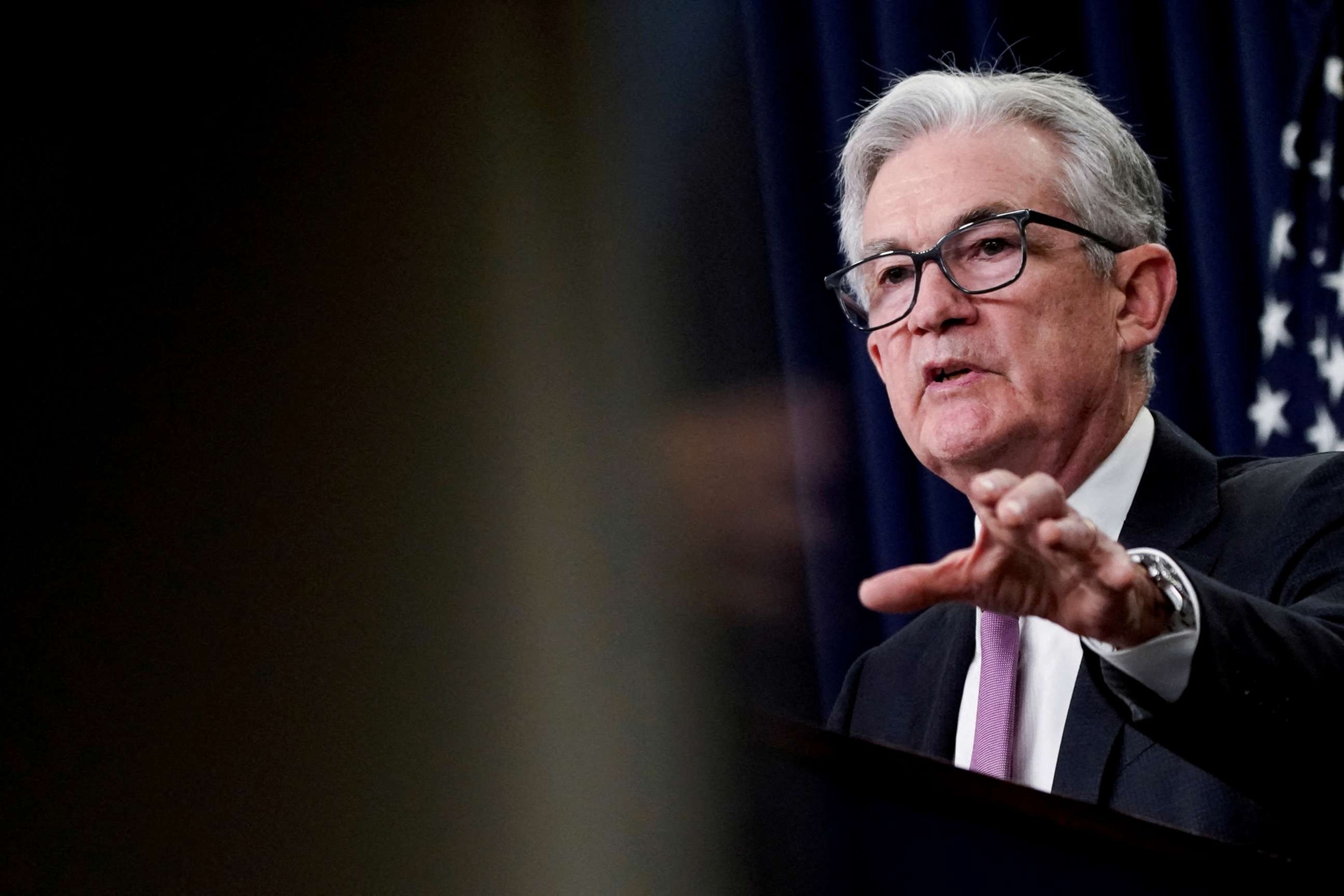 PHOTO: Federal Reserve Board Chairman Jerome Powell speaks during a news conference following a two-day meeting of the Federal Open Market Committee (FOMC) in Washington, July 27, 2022.