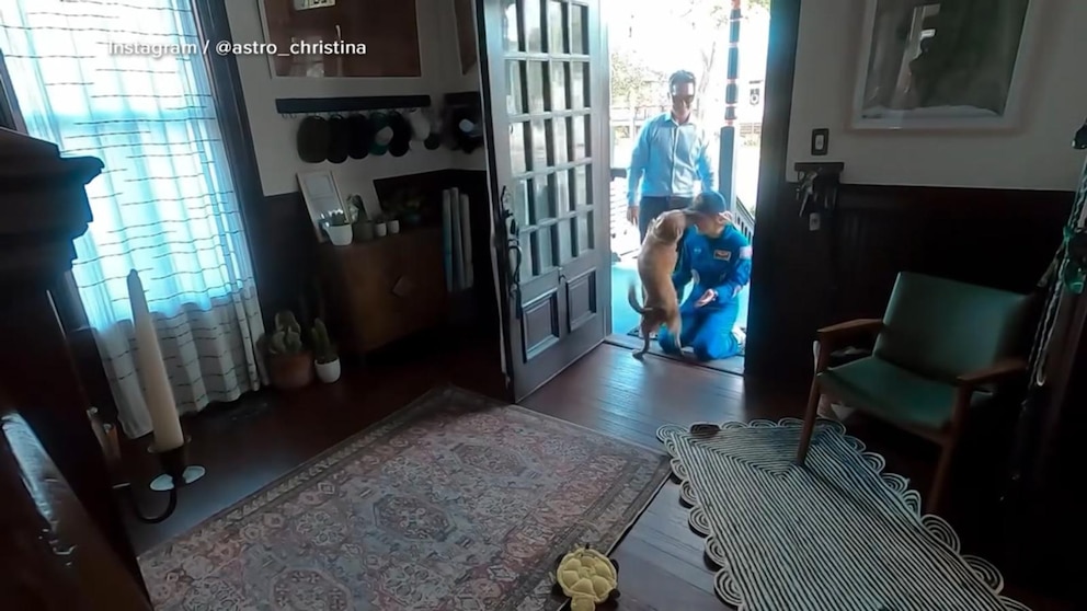 WATCH:  Artemis II astronaut reunites with her dog