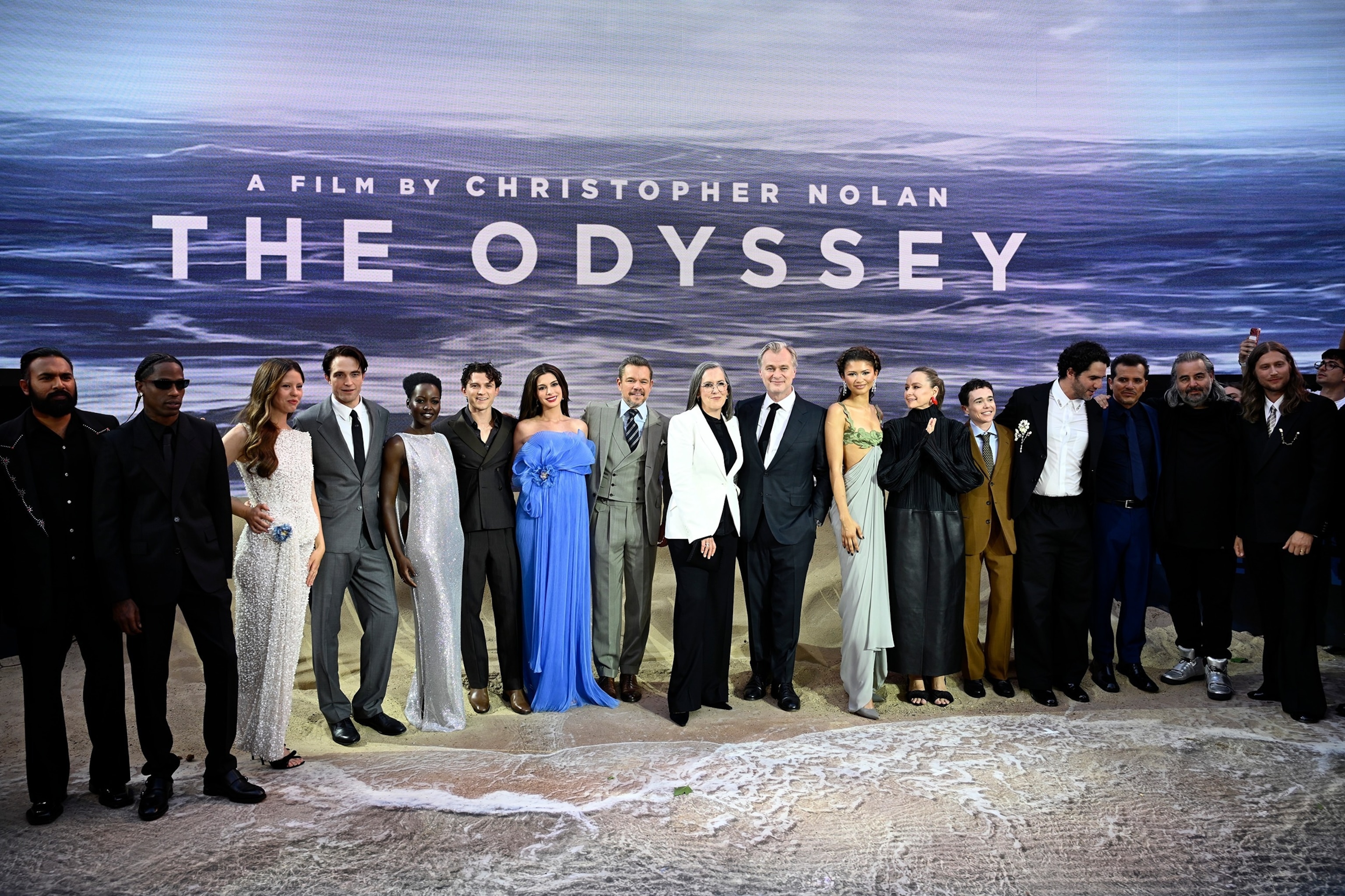 PHOTO: Director Christopher Nolan and cast attend the world premiere of "The Odyssey" July 6, 2026 in London.