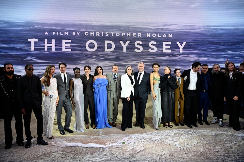 PHOTO: Director Christopher Nolan and cast attend the world premiere of "The Odyssey" July 6, 2026 in London.