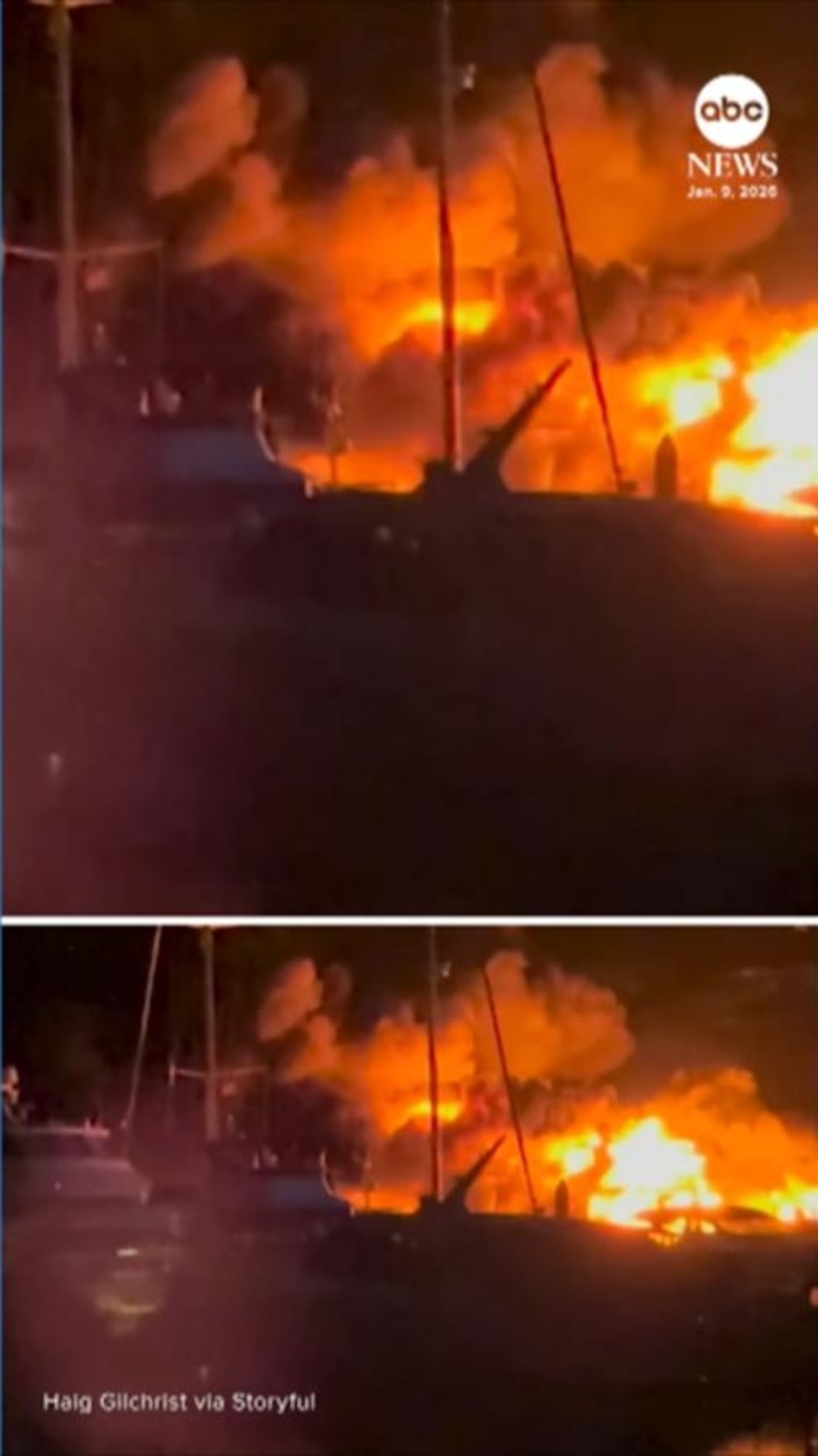 WATCH:  Yachts destroyed in Sydney marina after fire erupts